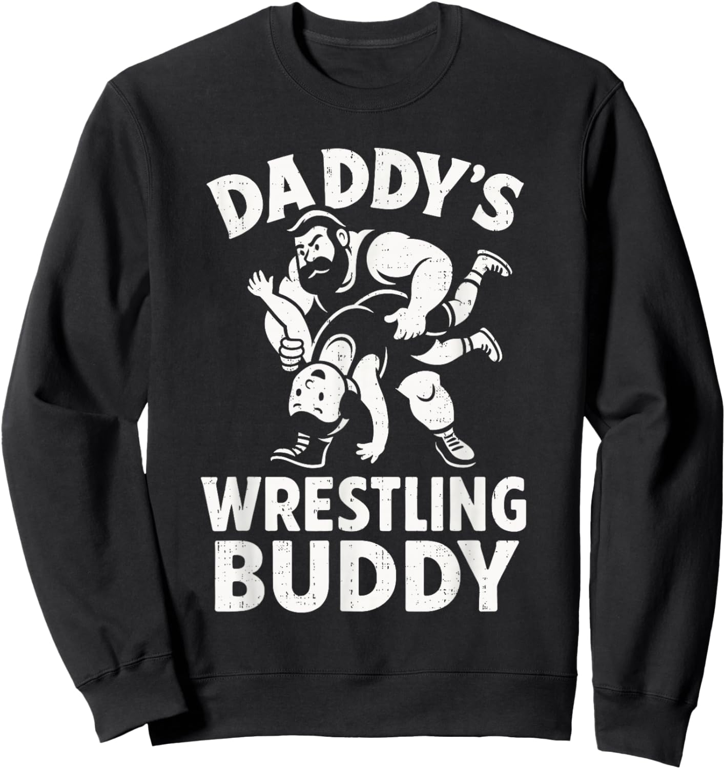 Funny Dad and Son Daughter Kids Wrestling Wrestler Wrestle Sweatshirt - Sweatshirt | Black