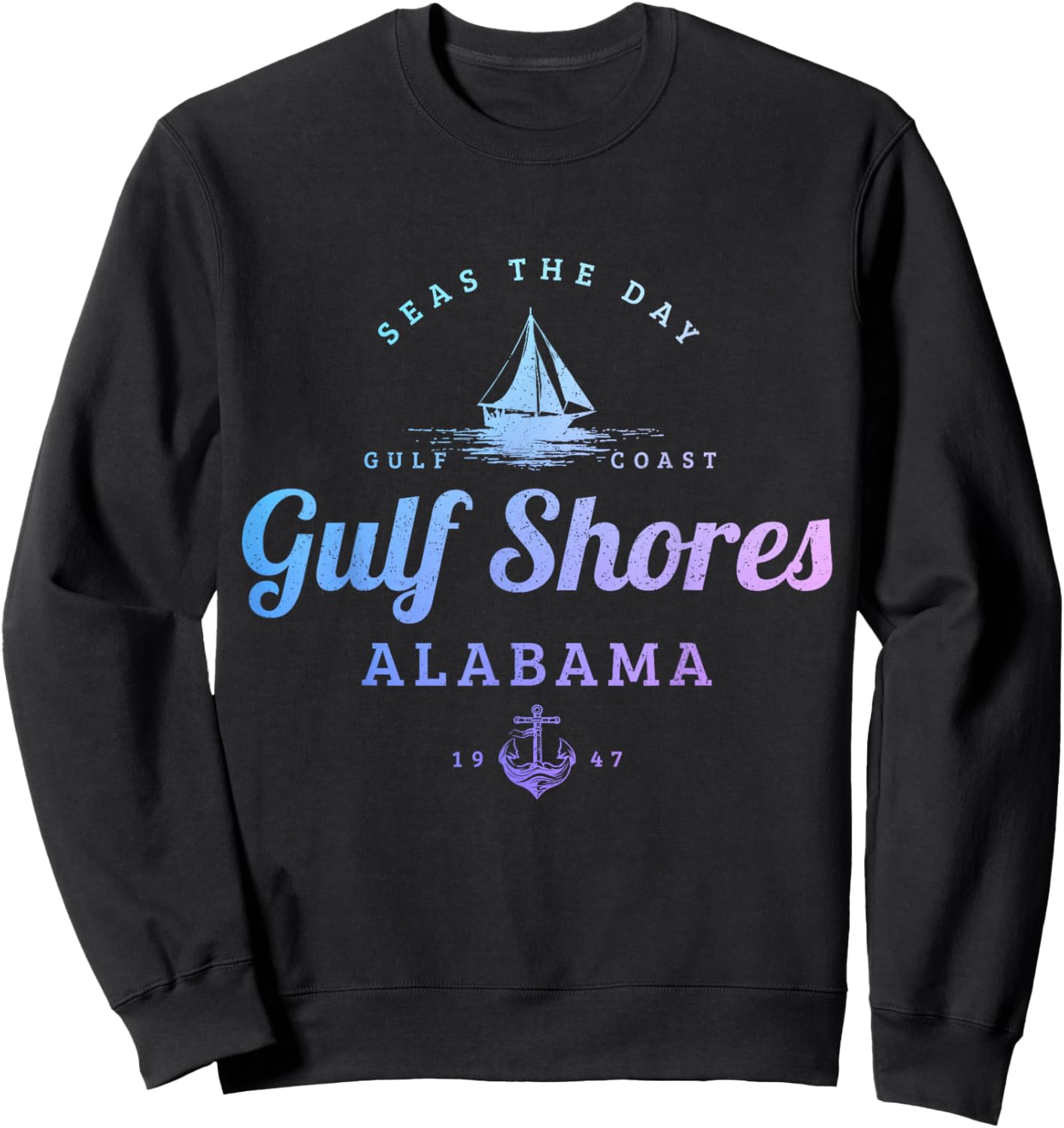 Gulf Shores Alabama Sail Boat Sailing Sweatshirt - Sweatshirt | Black