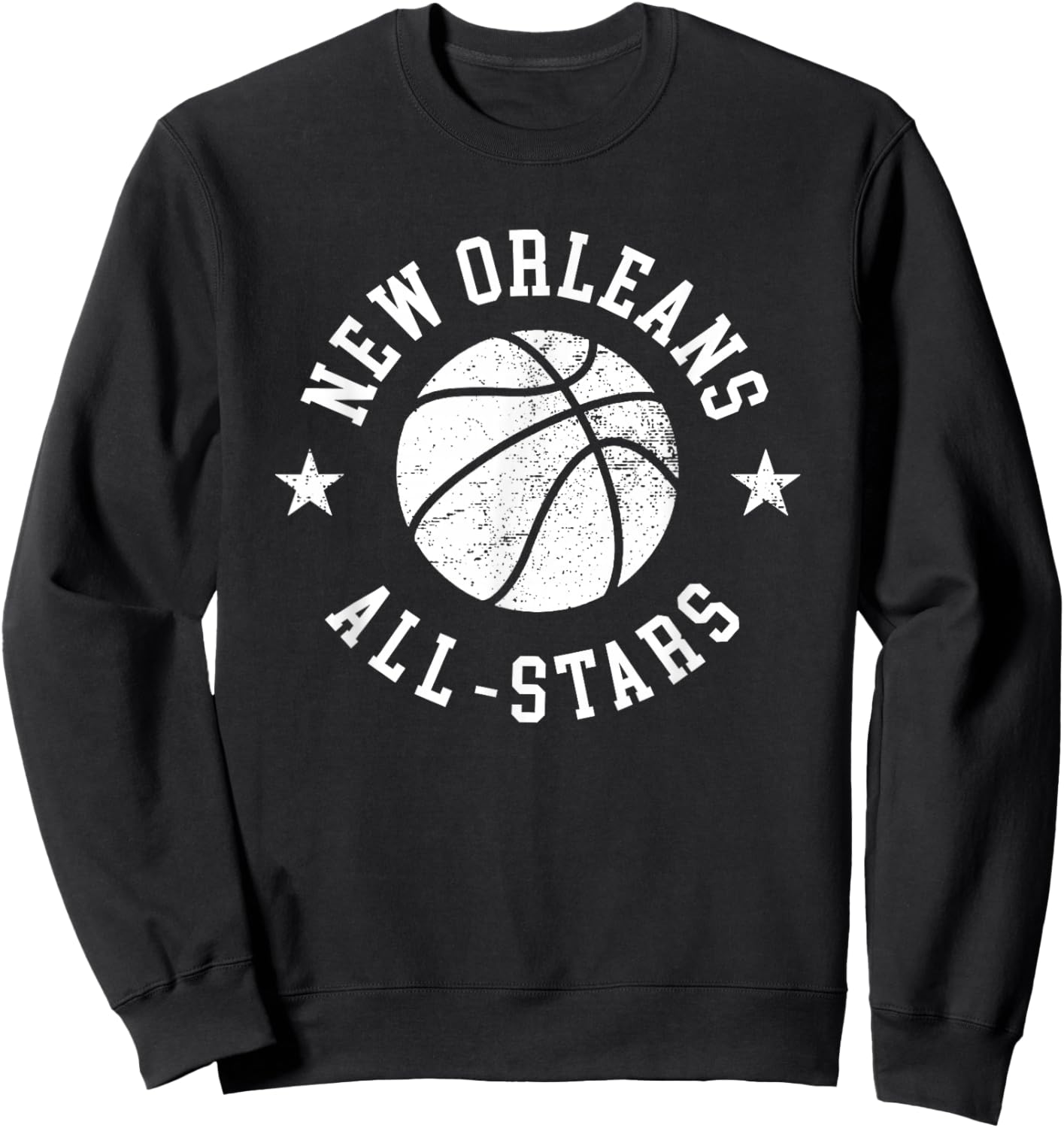New Orleans Vintage All-Stars Retro 80s Basketball Sweatshirt - Sweatshirt | Black
