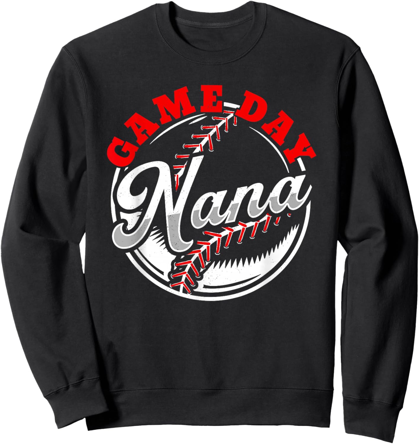 Game Day Nana Proud Baseball Parent Summer Sports League Women Sweatshirt - Sweatshirt | Black