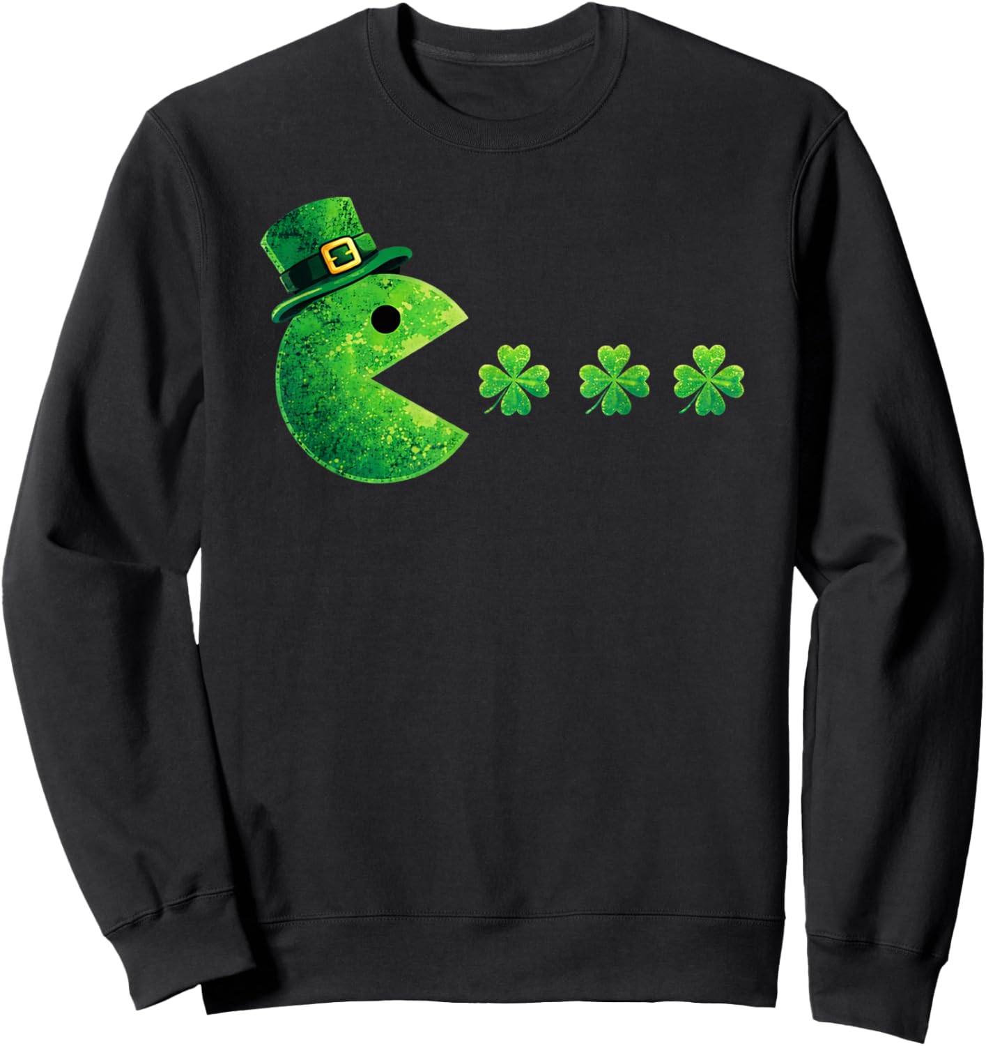 St Patrick's Day Eating Shamrock St Patrick's Day Sweatshirt - Sweatshirt | Black
