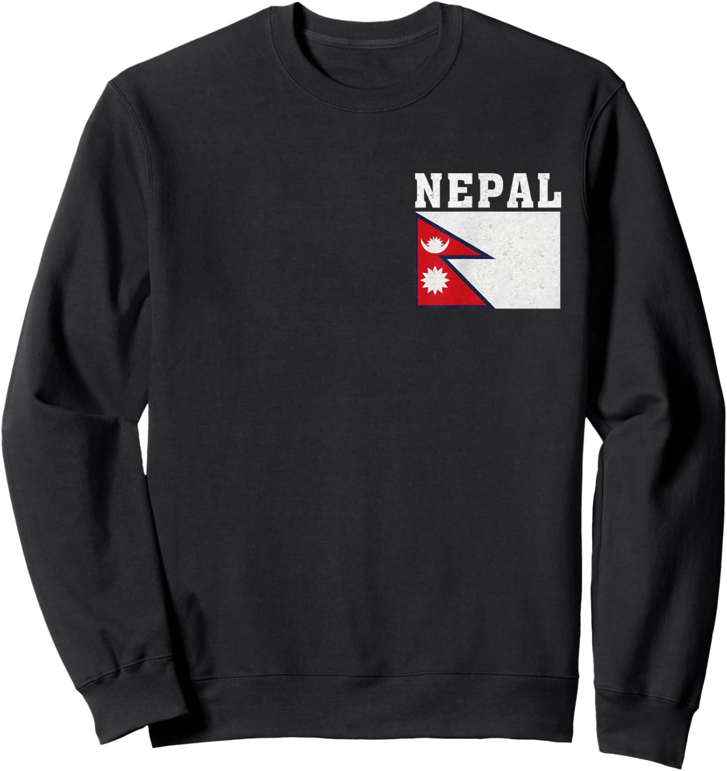 Nepal Flag Patriotic National Roots Souvenir Sweatshirt - Sweatshirt | Black