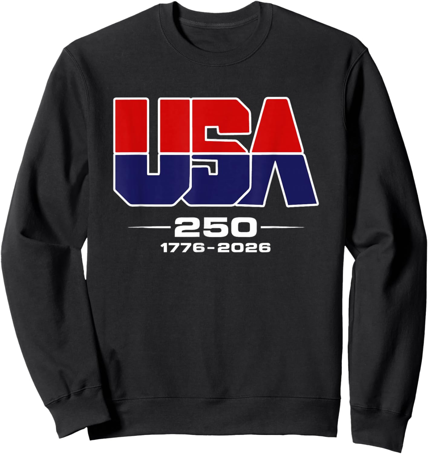 USA 250 Years Patriotic, 1776–2026 American Heritage Sweatshirt - Sweatshirt | Black