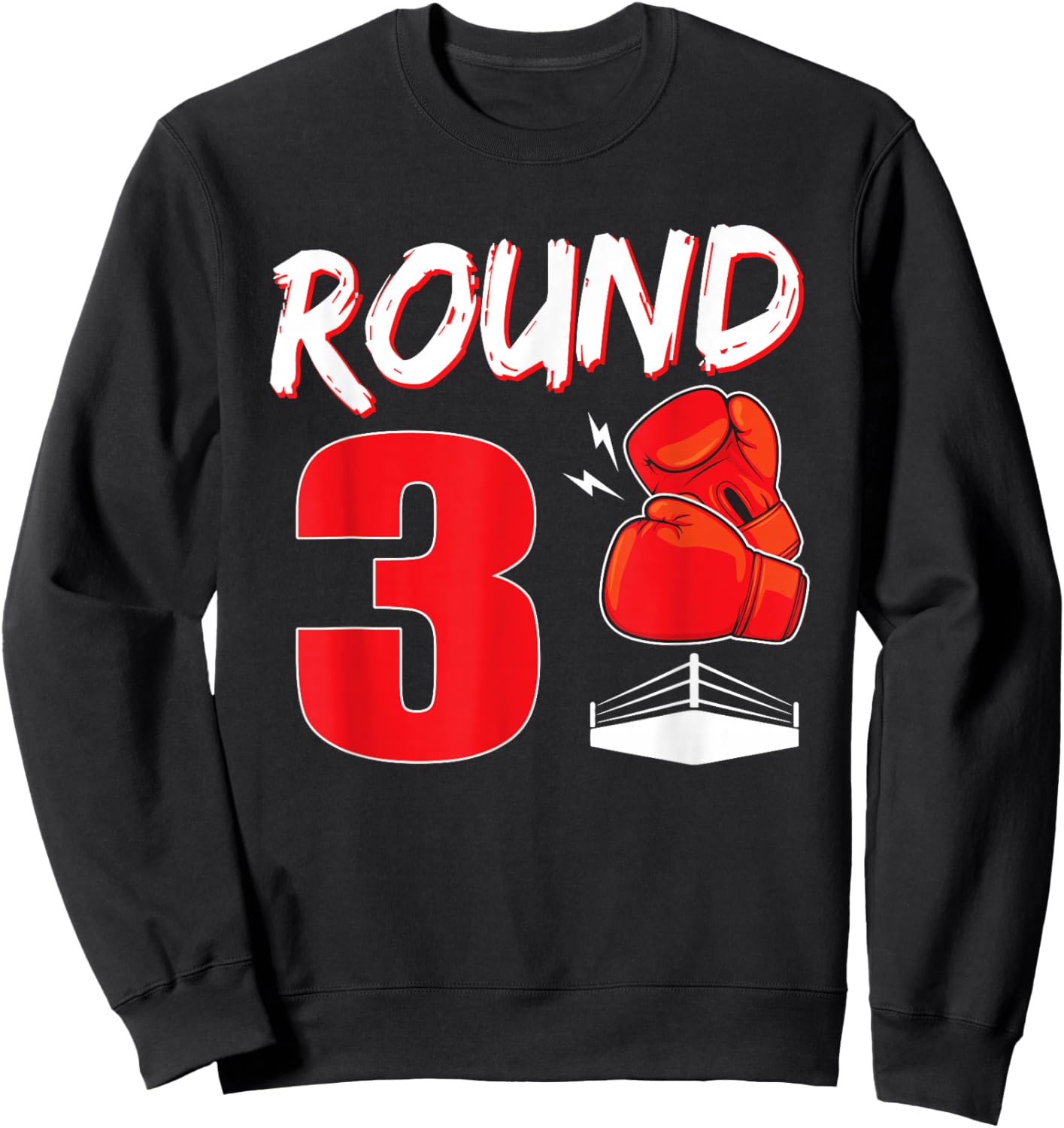 3 Year Old Birthday Boy 3rd Birthday Boxing Themed Party Sweatshirt - Sweatshirt | Black