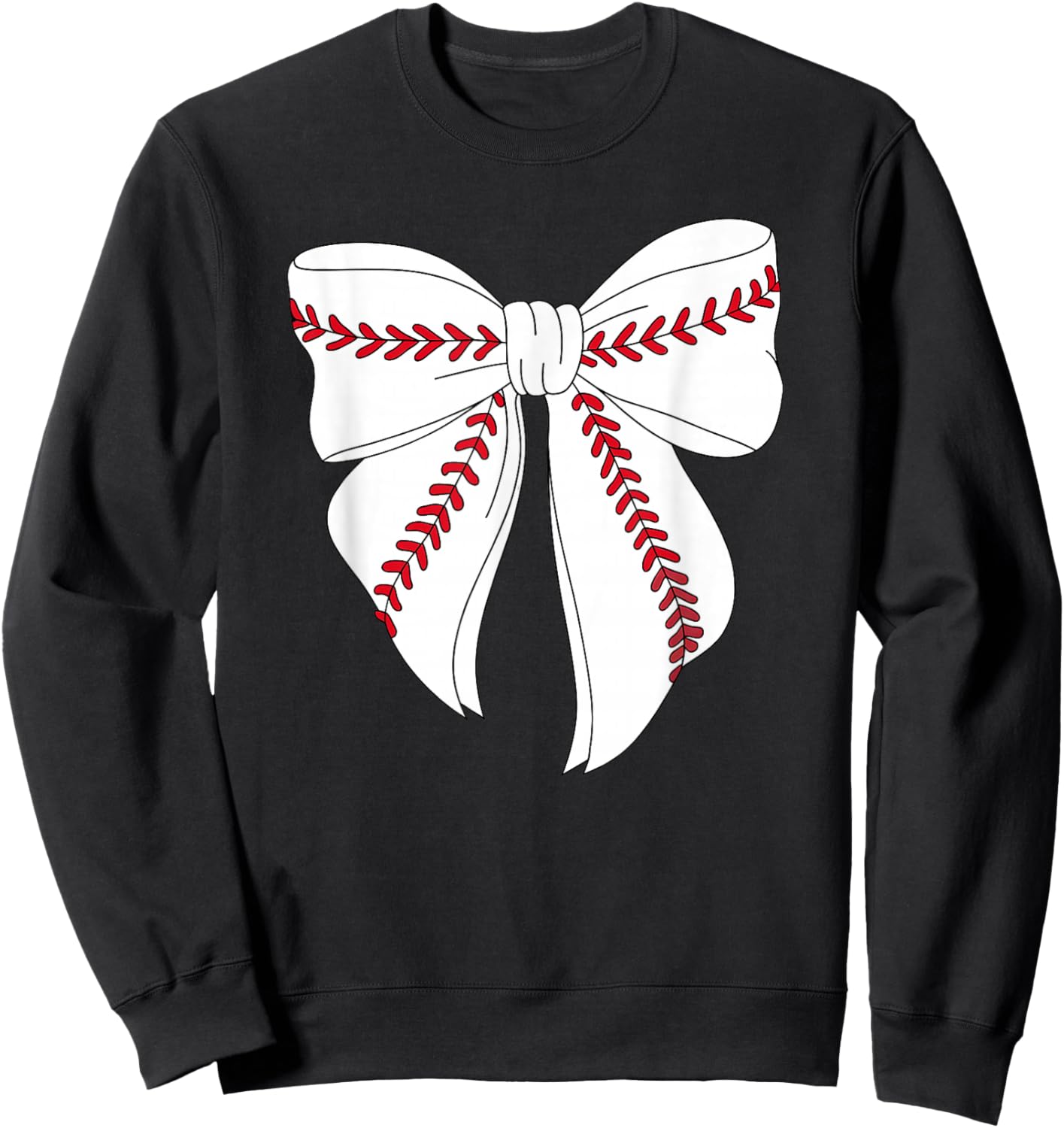 Cute Baseball Coquette Bow Girls Baseball Mom Mama Sweatshirt - Sweatshirt | Black