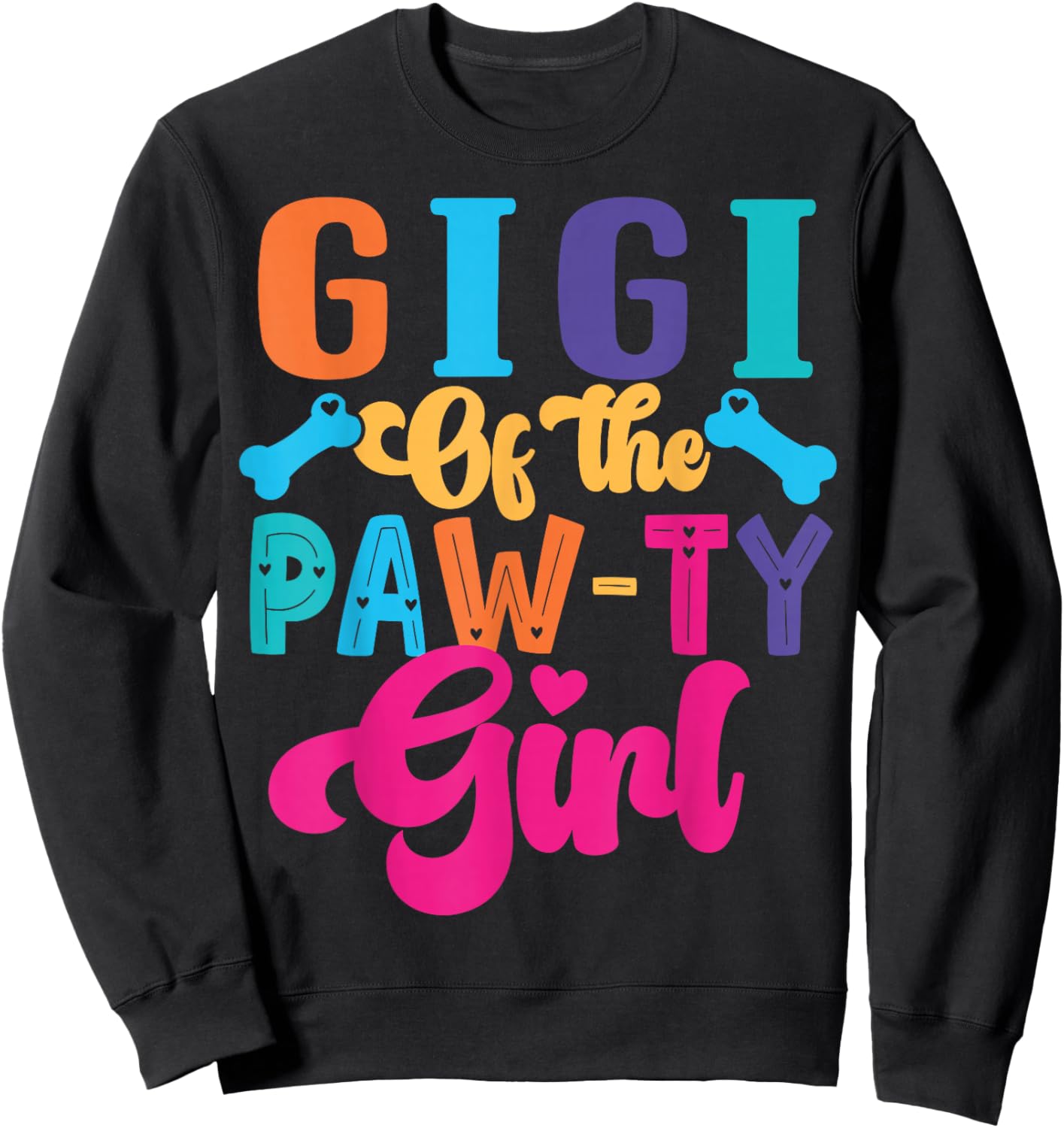 Gigi of The Paw-ty Girl Dog Family Matching Party Sweatshirt - Sweatshirt | Black