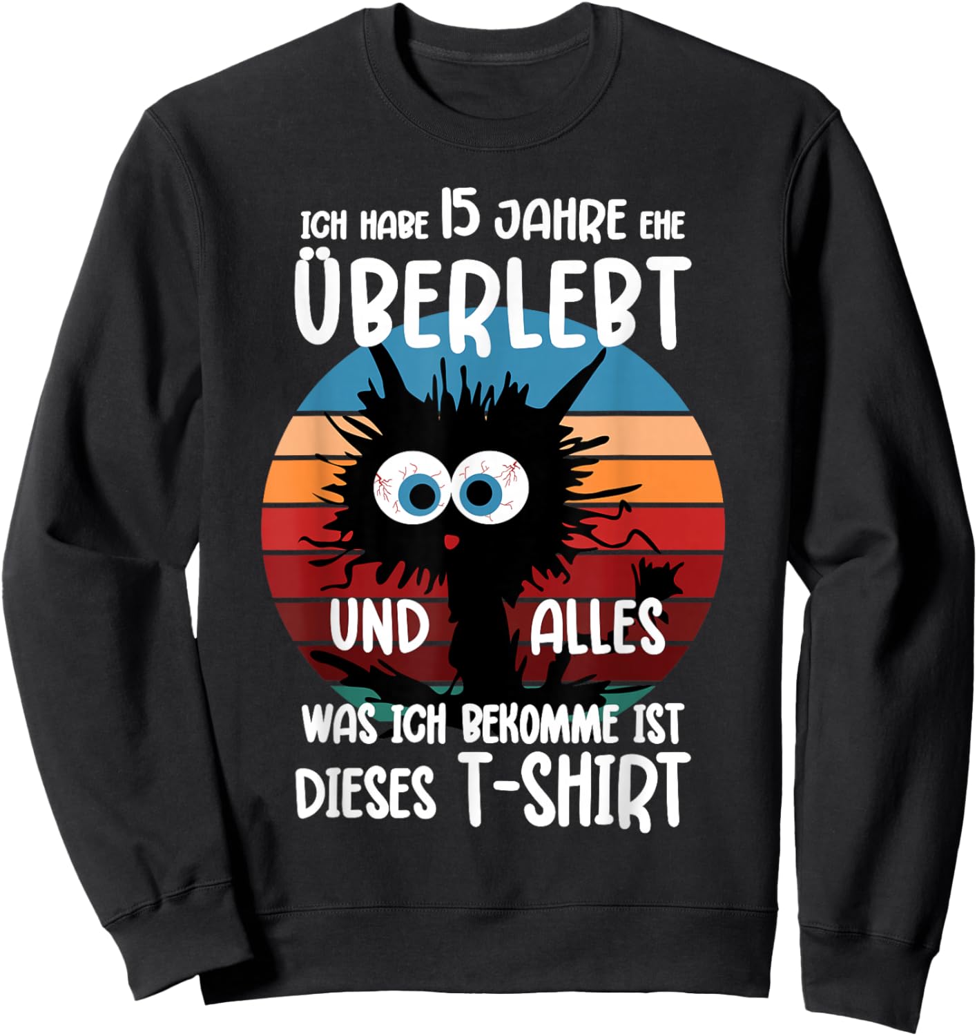 15 Years Married Crystal Wedding Anniversary Sweatshirt - Sweatshirt | Black