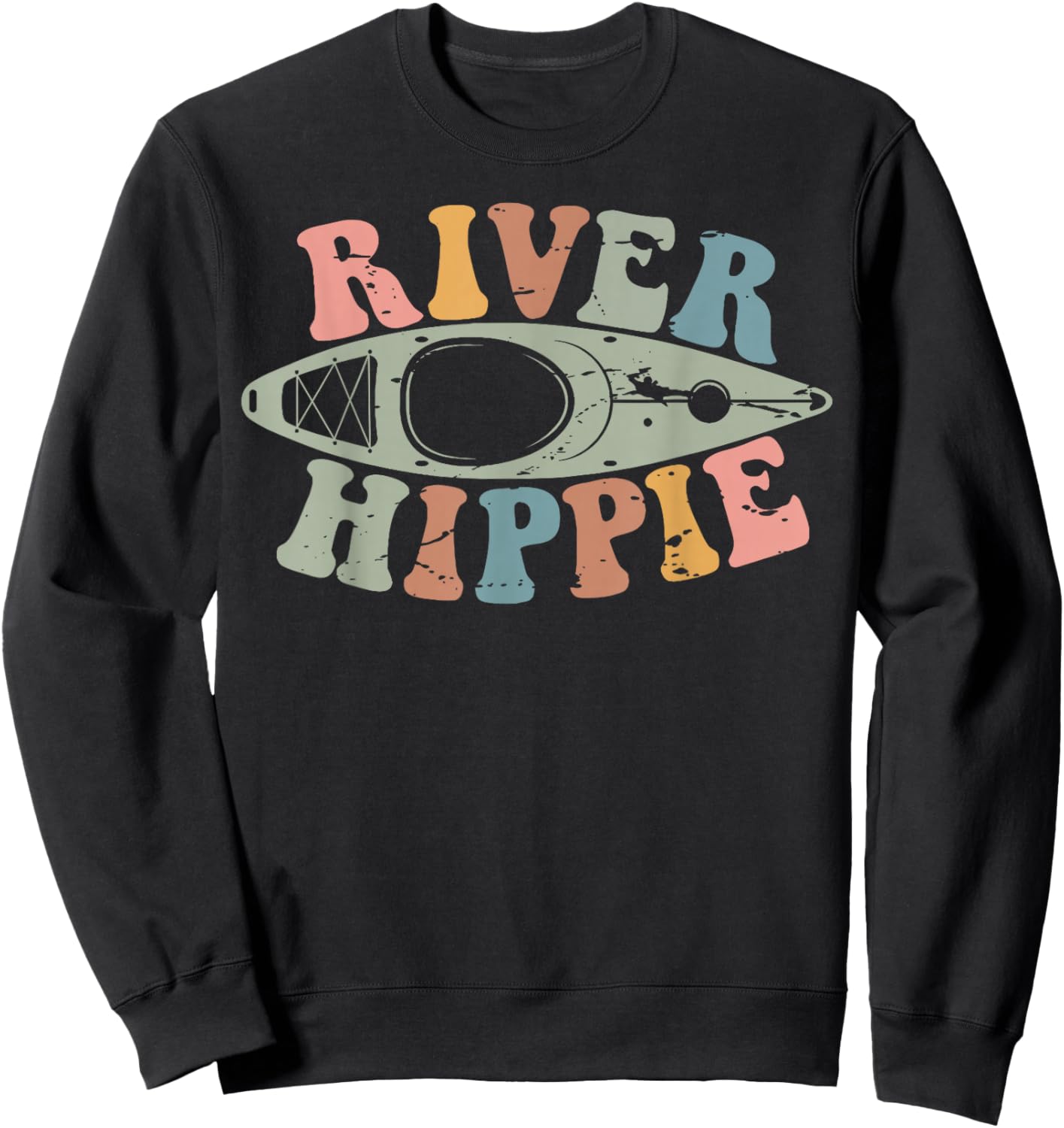 River Hippie Summer Kayaking Canoe Kayak River Rafting Sweatshirt - Sweatshirt | Black