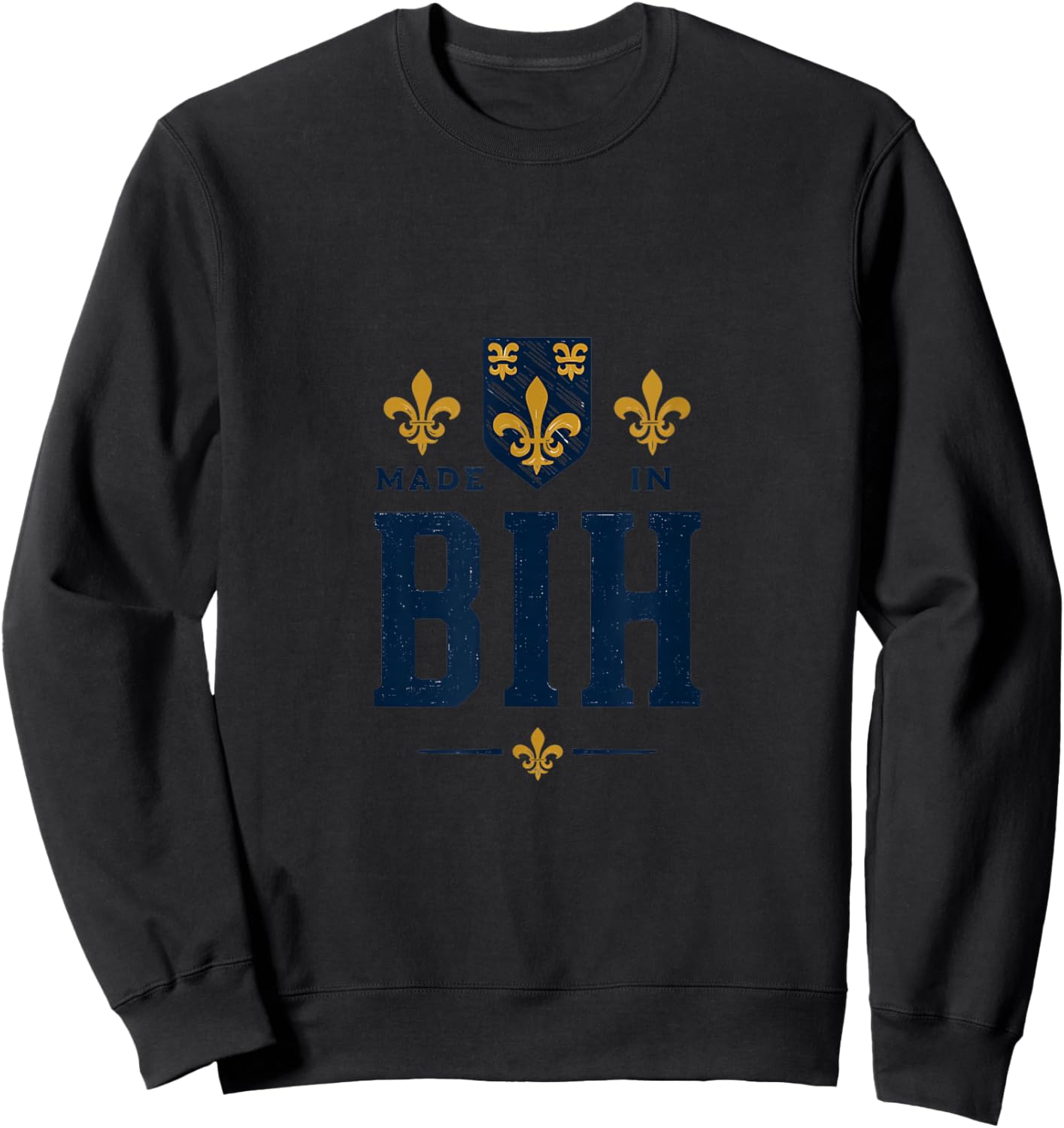 Bosnia and Herzegovina (BiH), Bosna, Balkan, Ljiljan Design Sweatshirt - Sweatshirt | Black