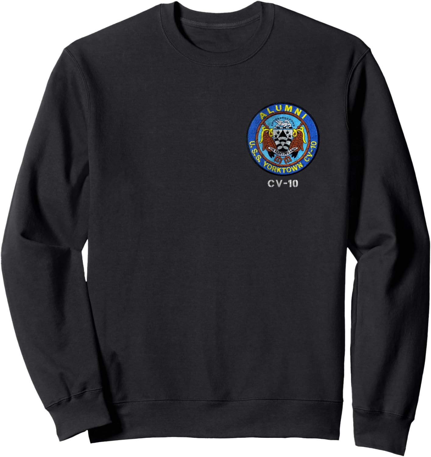 USS Yorktown CV-10 Logo Aircraft Carrier Sailor Veteran Papa Sweatshirt - Sweatshirt | Black