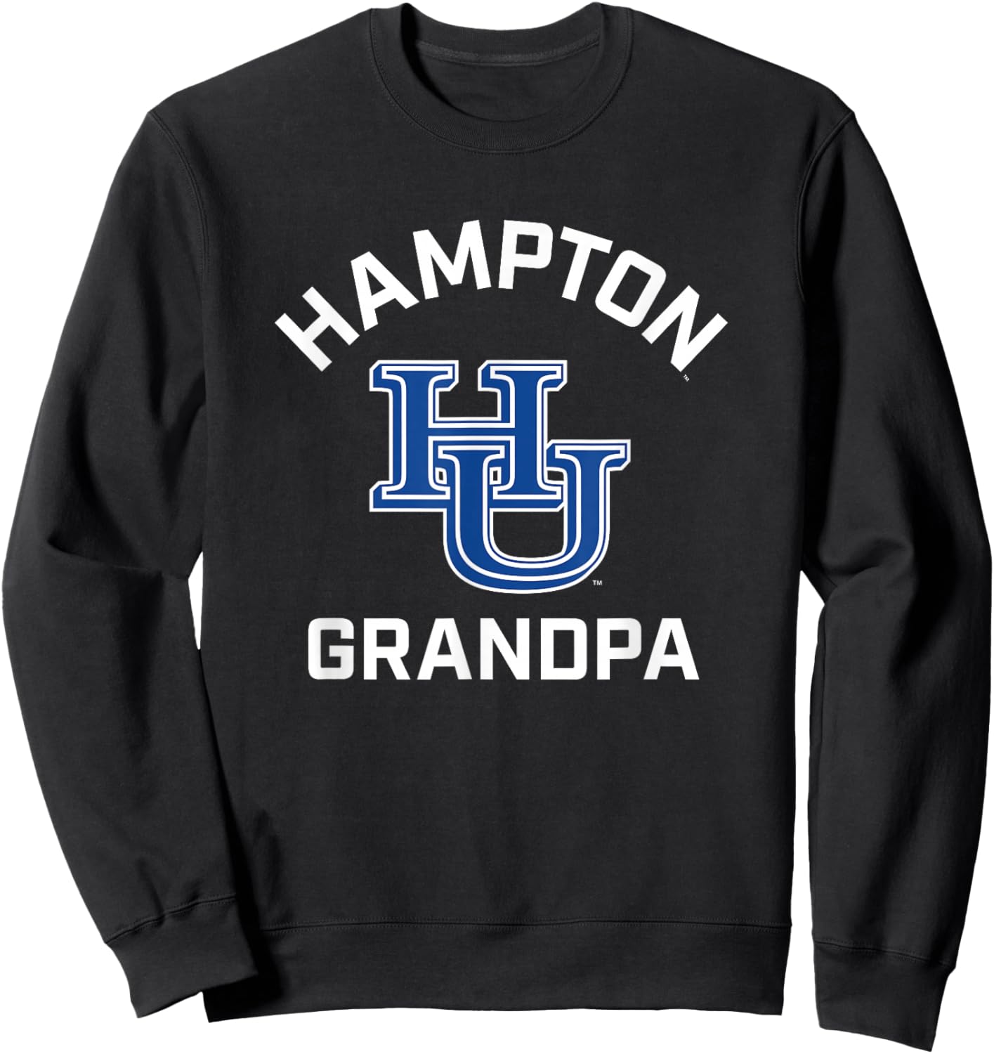Hampton University Pirates Arched Grandpa Sweatshirt - Sweatshirt | Black
