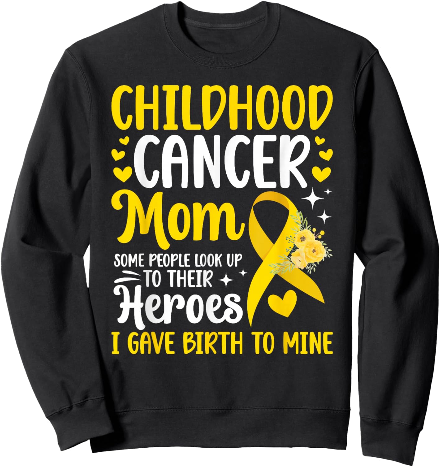 Childhood Cancer Mom of A Childhood Cancer Warrior Mother Sweatshirt - Sweatshirt | Black