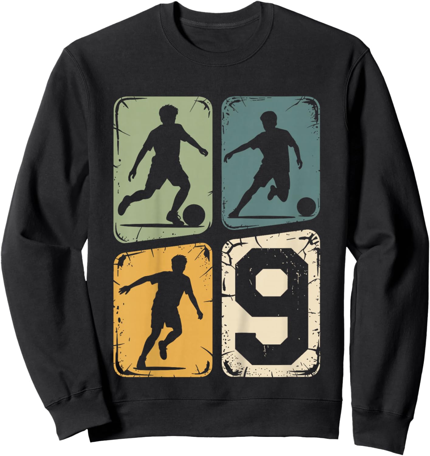 9. Geburtstag Junge Fußball Ball Jungs Fußballer 9 Jahre Sweatshirt - Sweatshirt | Black