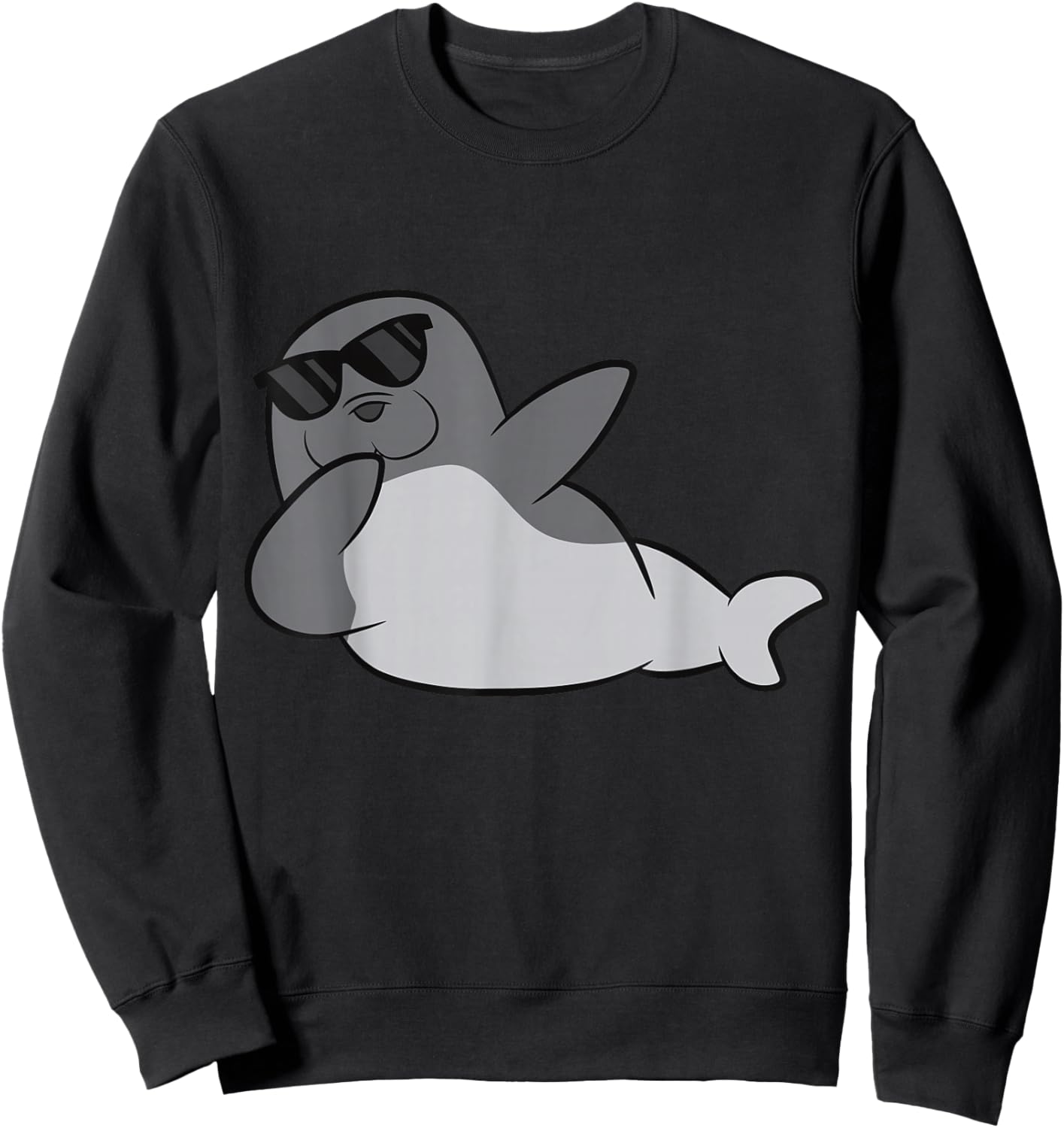 Dabbing Seal Cute Seal Sweatshirt - Sweatshirt | Black