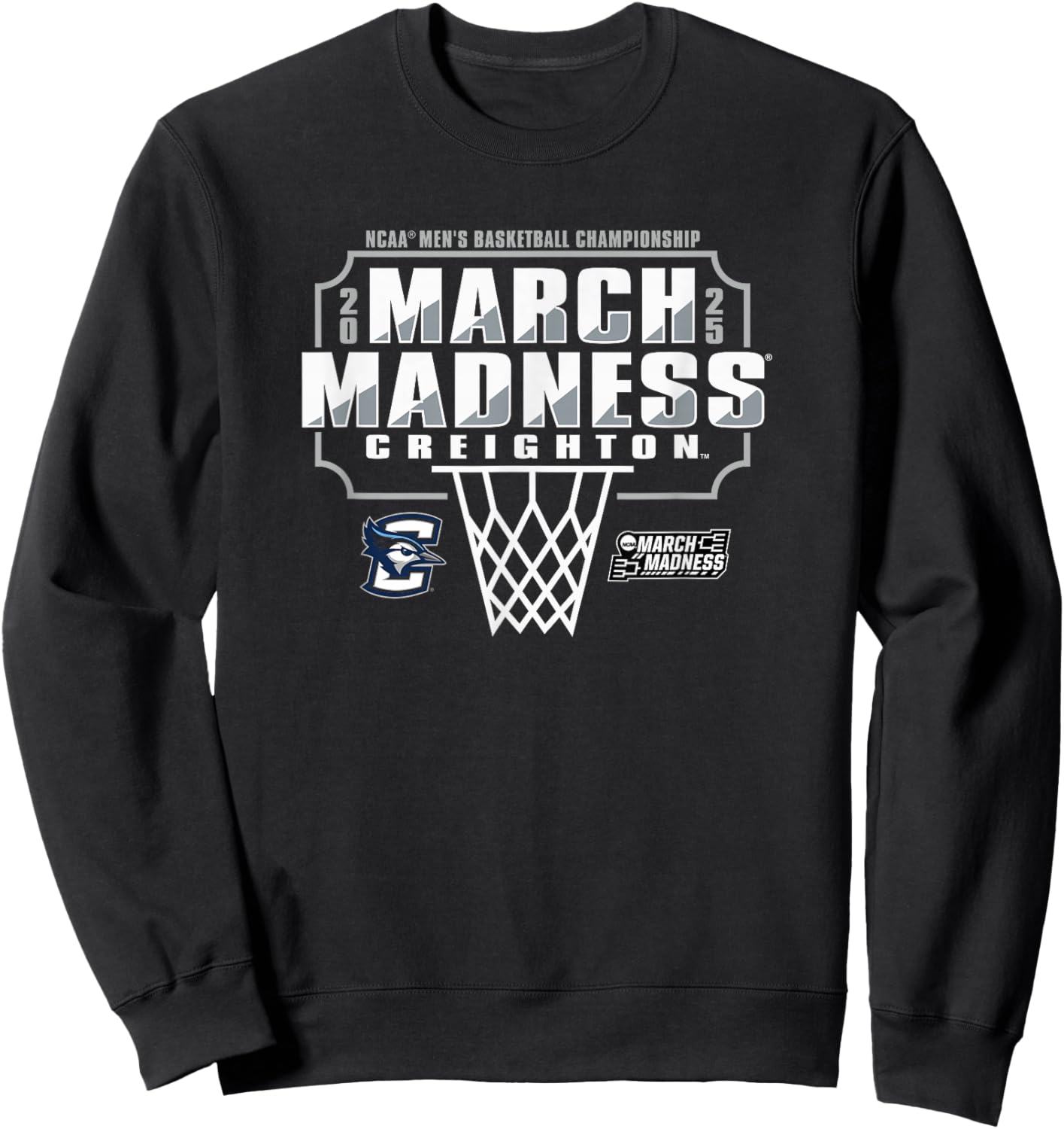 Creighton Bluejays March Madness 2025 Men's Basketball Royal Sweatshirt - Sweatshirt | Black