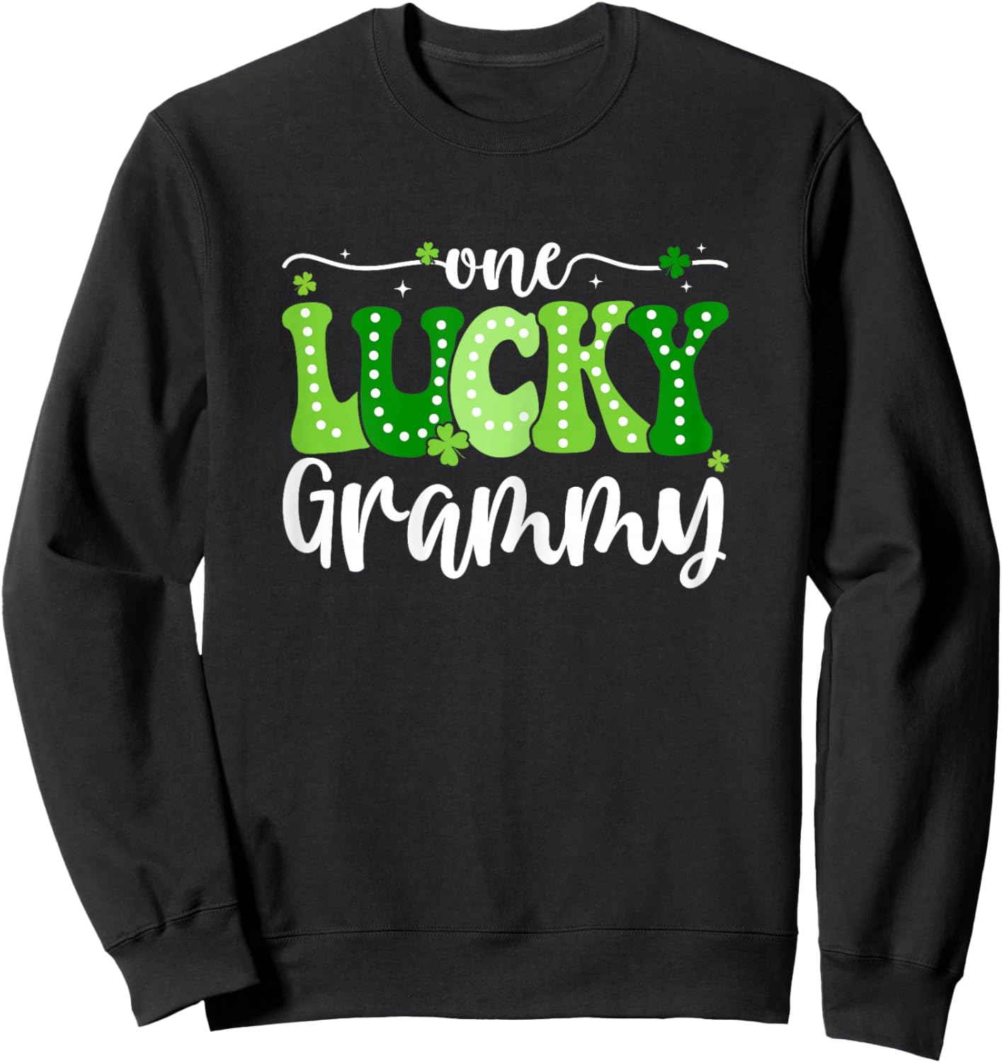 One Lucky Grammy Groovy Retro Grammy St Patrick's Day Sweatshirt - Sweatshirt | Black