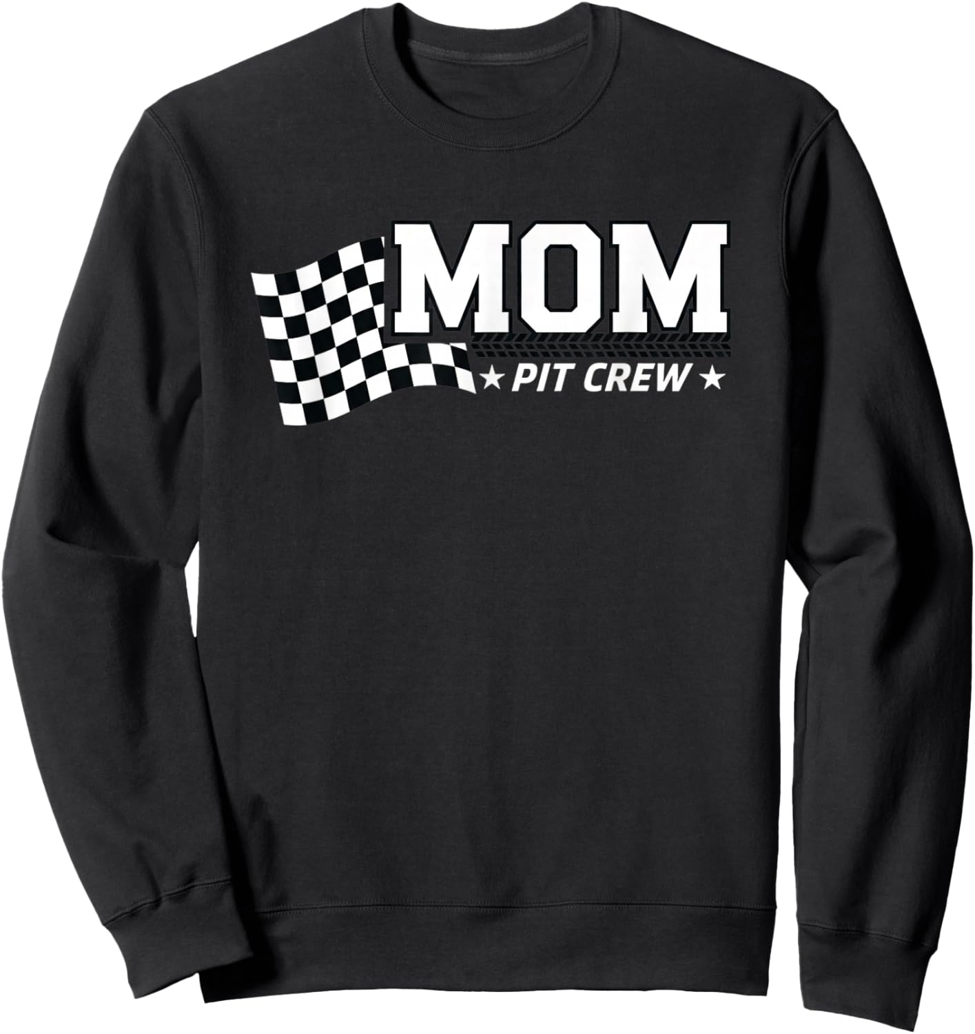 Mom Pit Crew Race Car Birthday Family Matching Sweatshirt - Sweatshirt | Black
