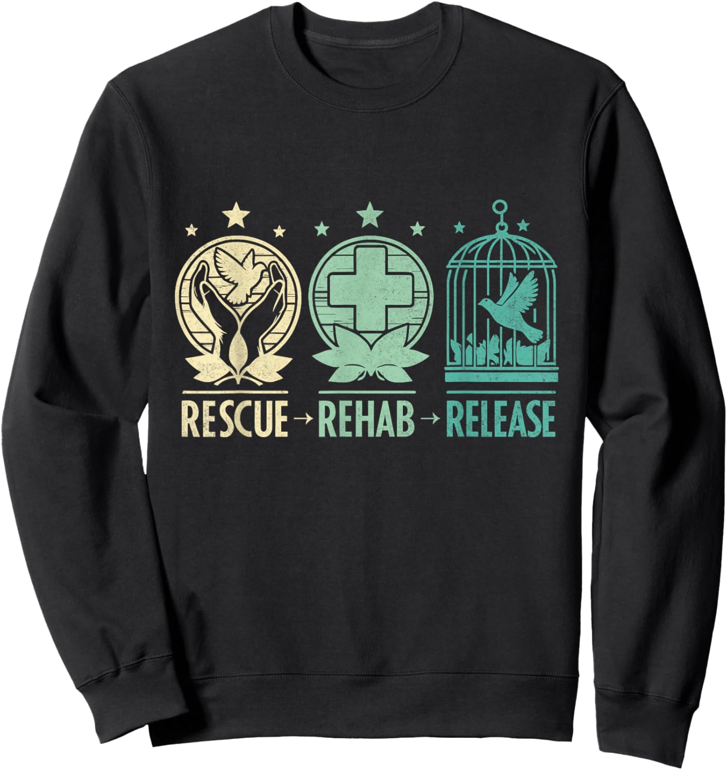 Rescue, Rehab, Release Wildlife Conservation & Care , Small, Black Sweatshirt - Sweatshirt | Black