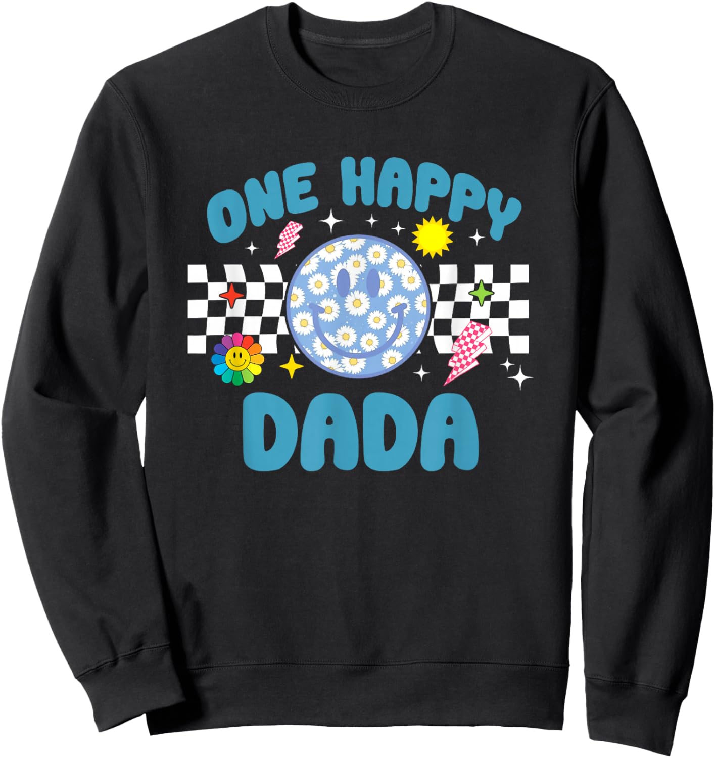 One Happy Dude Dada 1st Birthday Family Matching Sweatshirt - Sweatshirt | Black
