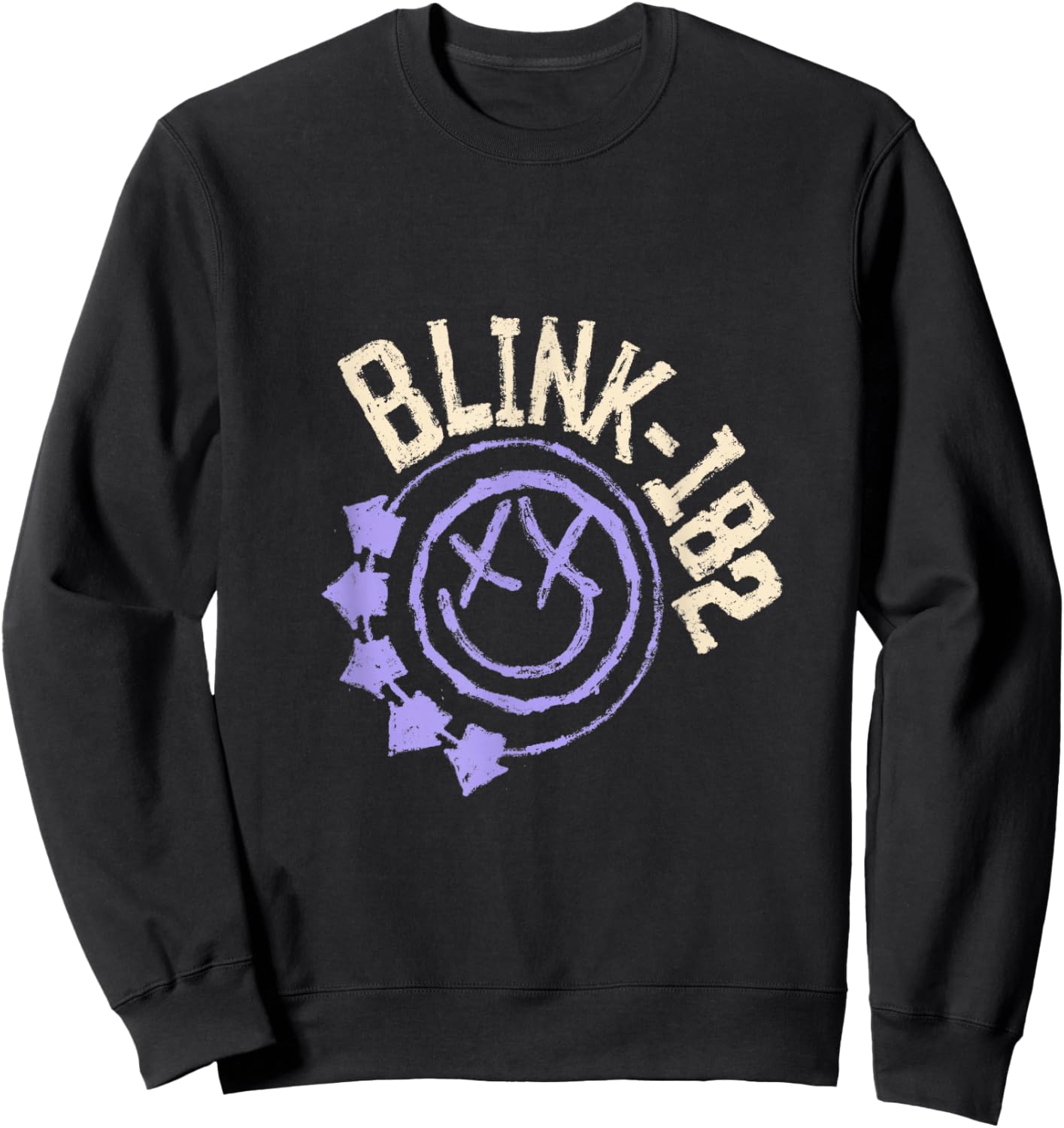 Official Blink-182 Purple Smiley Logo Sweatshirt - Sweatshirt | Black