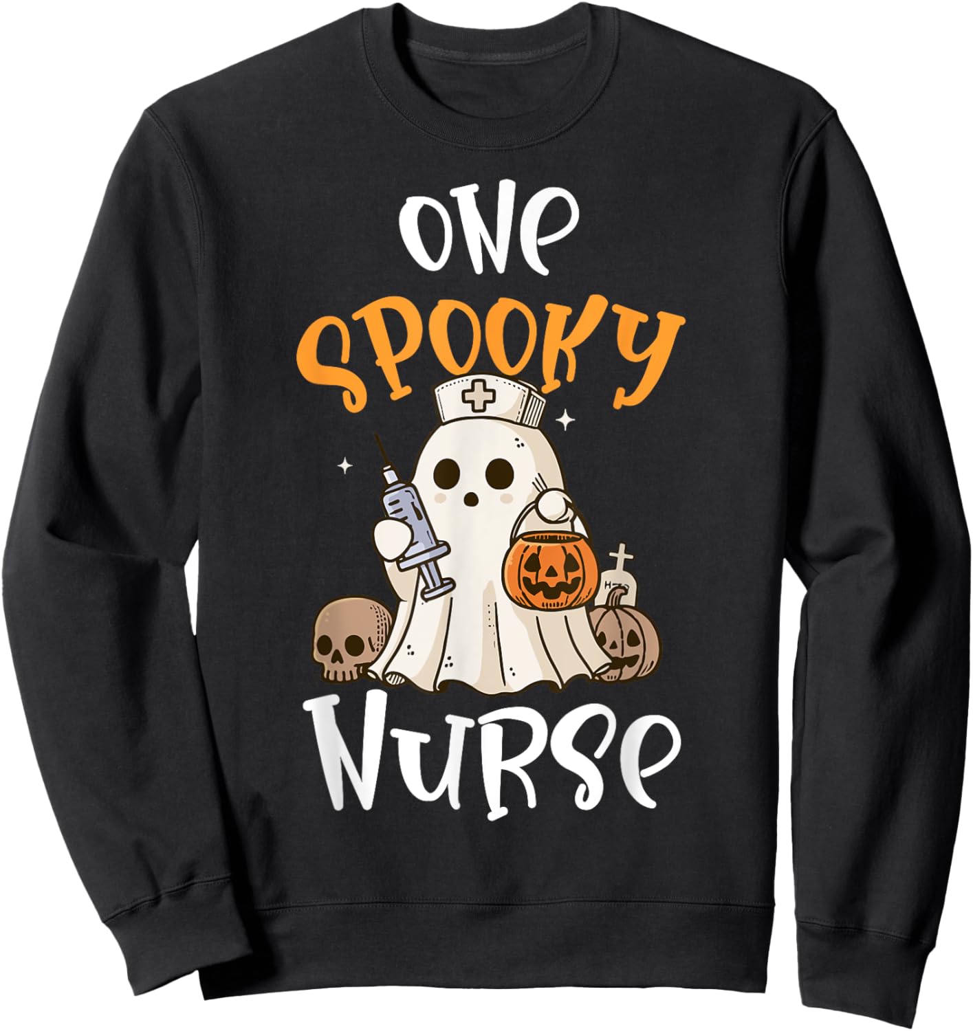 Spooky Nurse Halloween Nursing Sweatshirt - Sweatshirt | Black