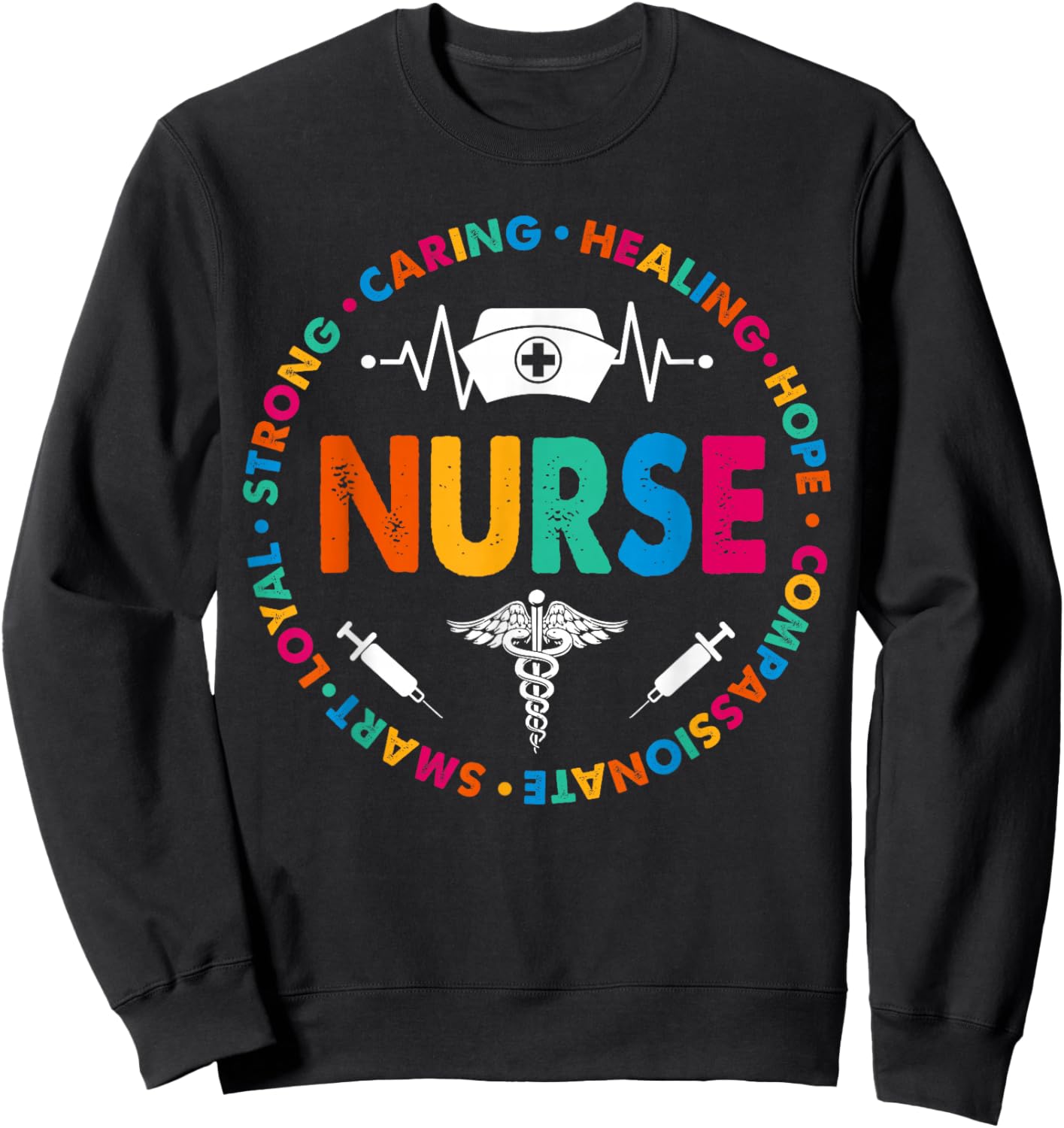 Nurse Shirt Funny Nursing Nurse RN LPN NP Sweatshirt - Sweatshirt | Black