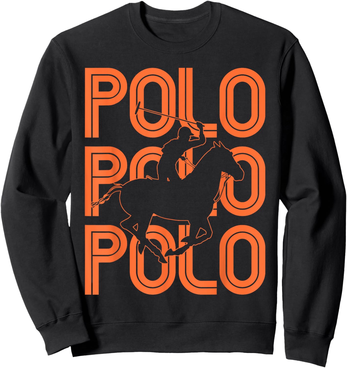 Polo Players Horseback Riding Horse Equestrian Sports Sweatshirt - Sweatshirt | Black