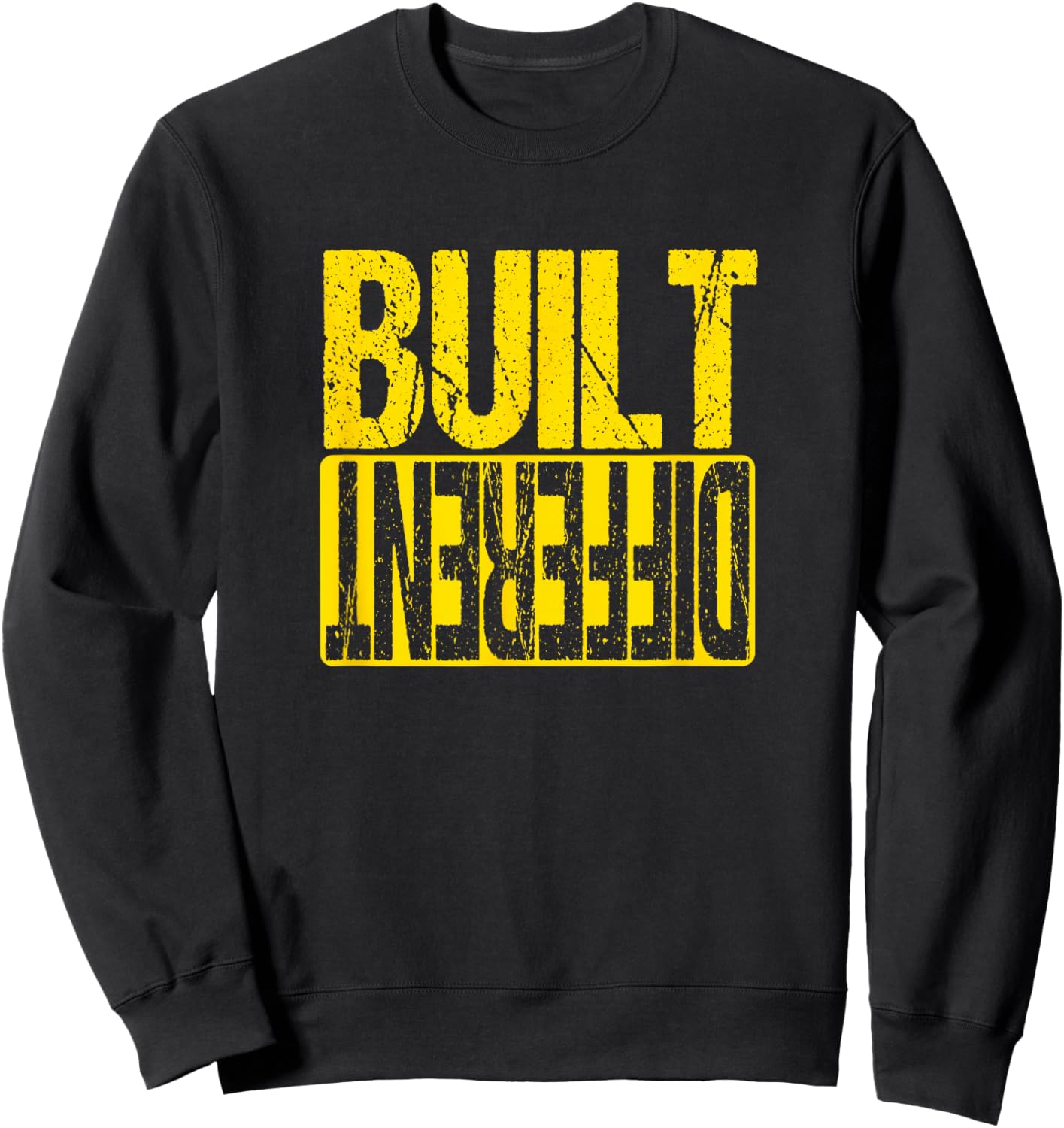 University Varsity-Gold Built Different Varsity-Gold Sweatshirt - Sweatshirt | Black