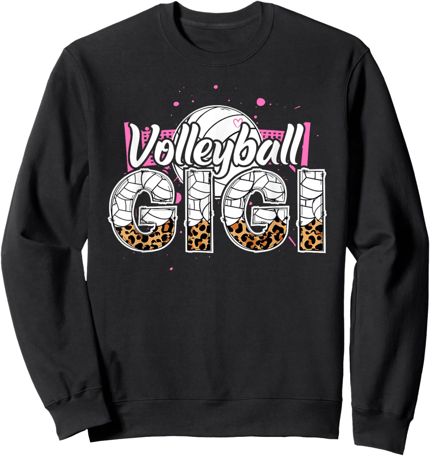 Volleyball Gigi Leopard Gigi Of A Volleyball Player Gigi Sweatshirt - Sweatshirt | Black
