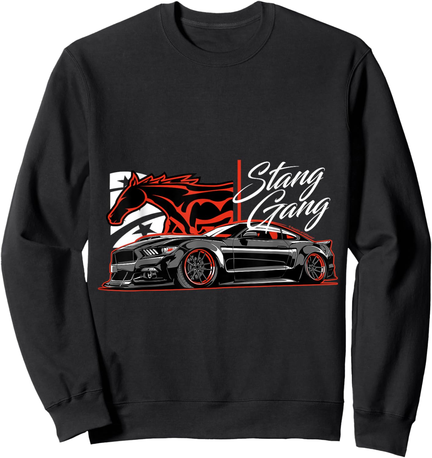 Stang Gang Mustang Car Horse Power Art Sweatshirt - Sweatshirt | Black
