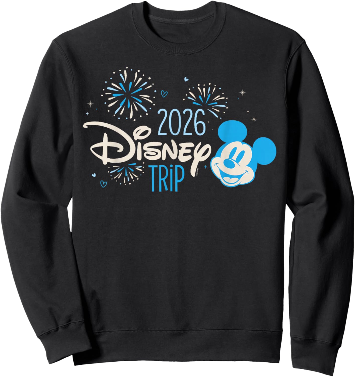 Disney Mickey Mouse & Fireworks 2026 Disney Trip Vacation Sweatshirt - Sweatshirt | Black