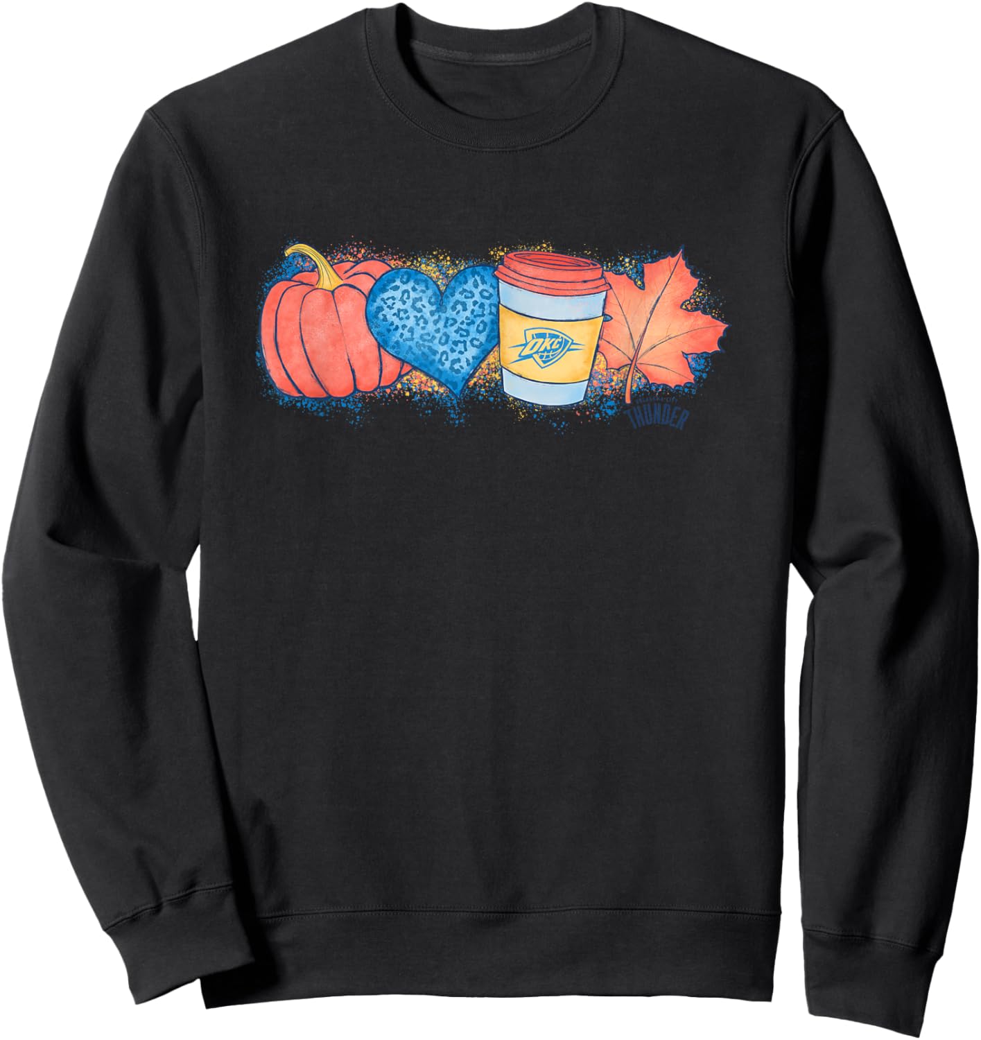 NBA Oklahoma City Thunder Cozy Fall Painted Banner Sweatshirt - Sweatshirt | Black