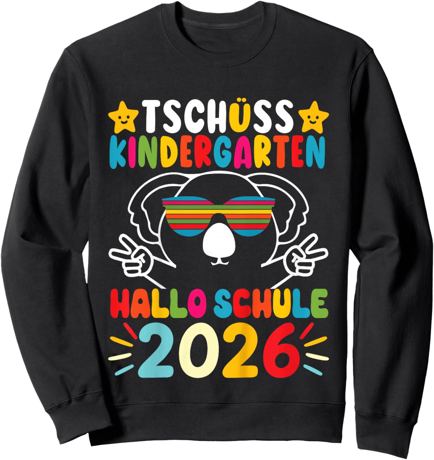 Children's "Tschüss Kindergarten Hello School Kita Leavers 2026" Koala Sweatshirt - Sweatshirt | Black