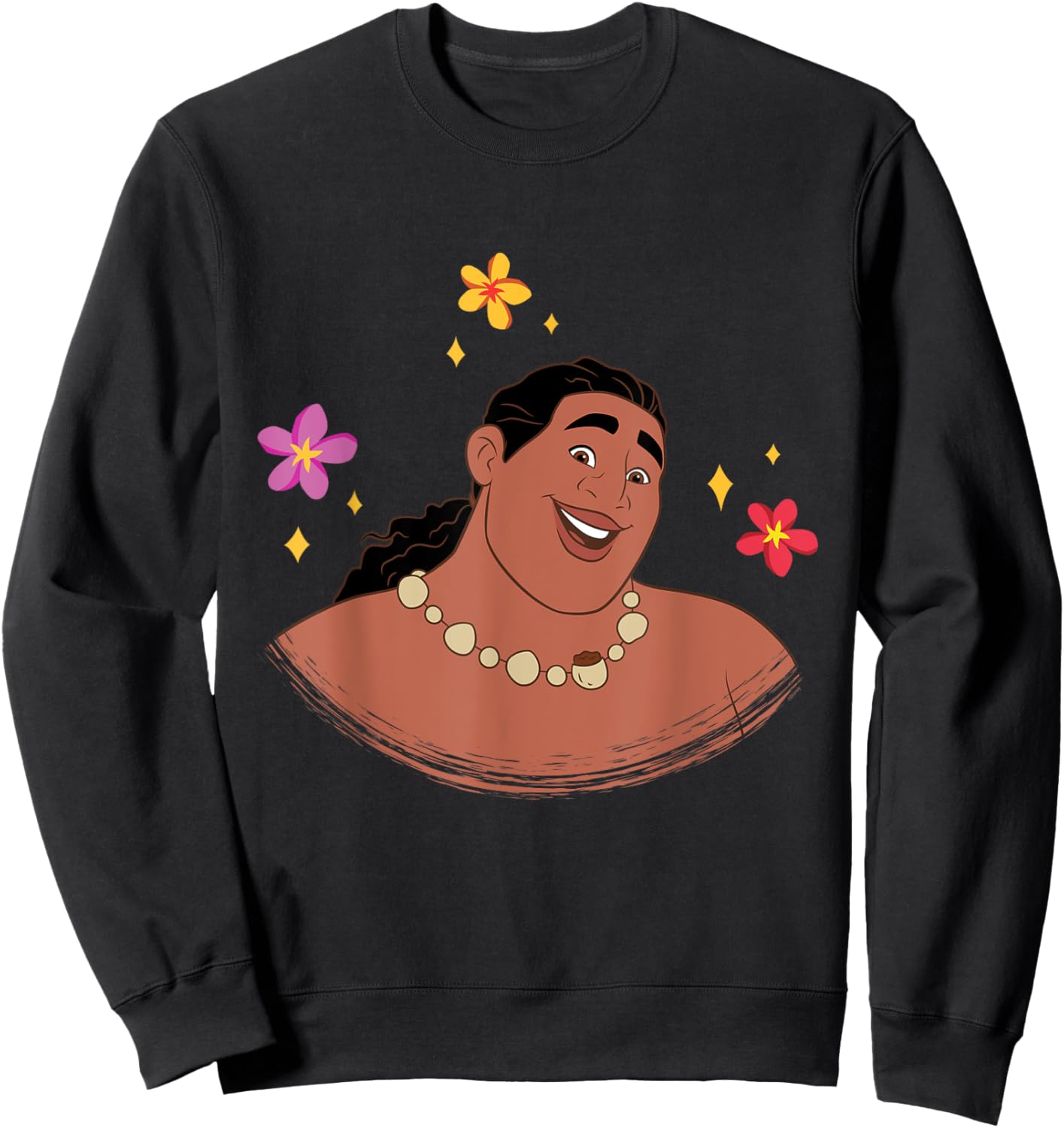 Disney Moana 2 Big Face Moni Tropical Flowers Costume Sweatshirt - Sweatshirt | Black