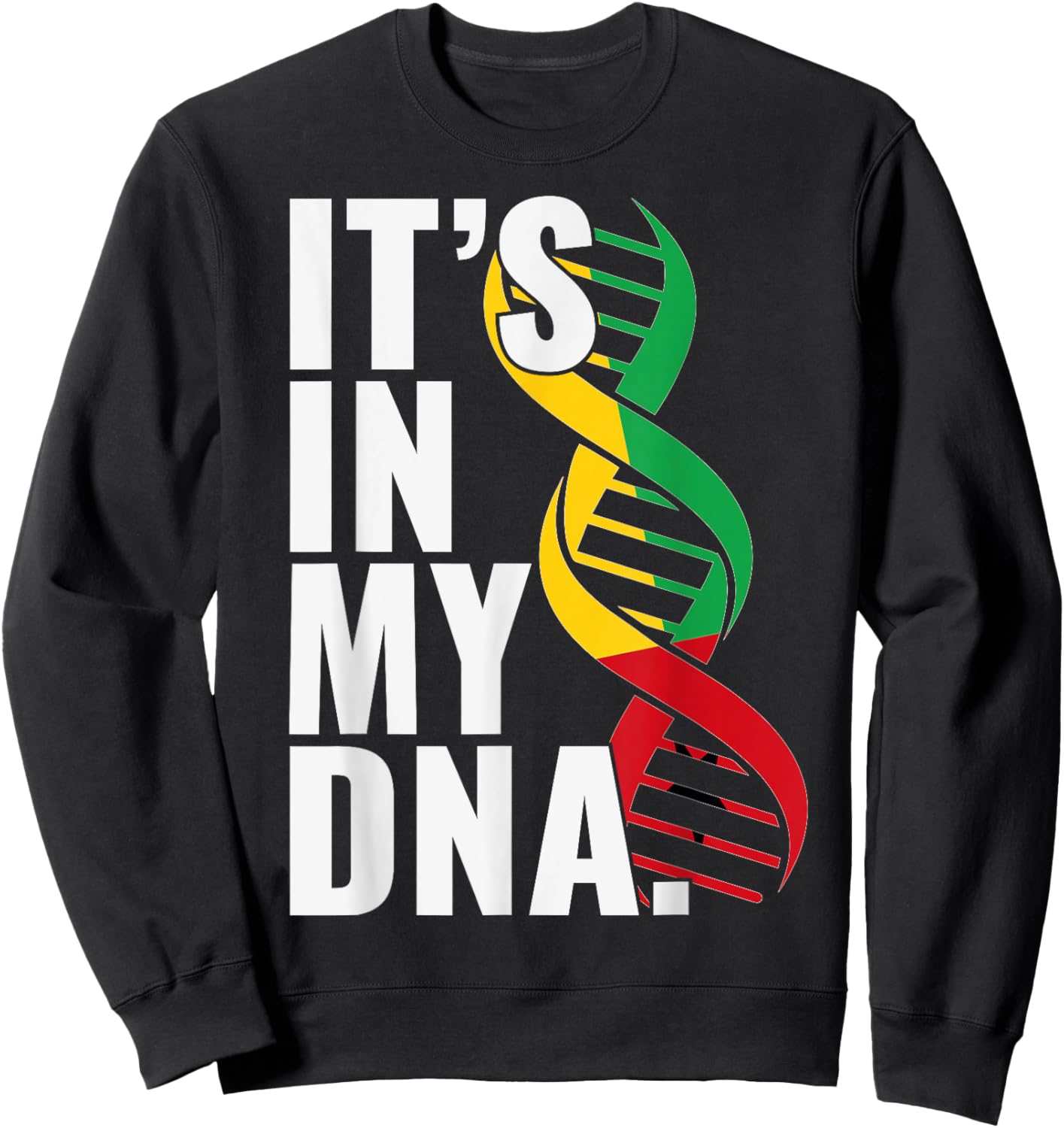 Guinea-Bissau Roots Flag Fingerprint Graphic Patriotic Sweatshirt - Sweatshirt | Black