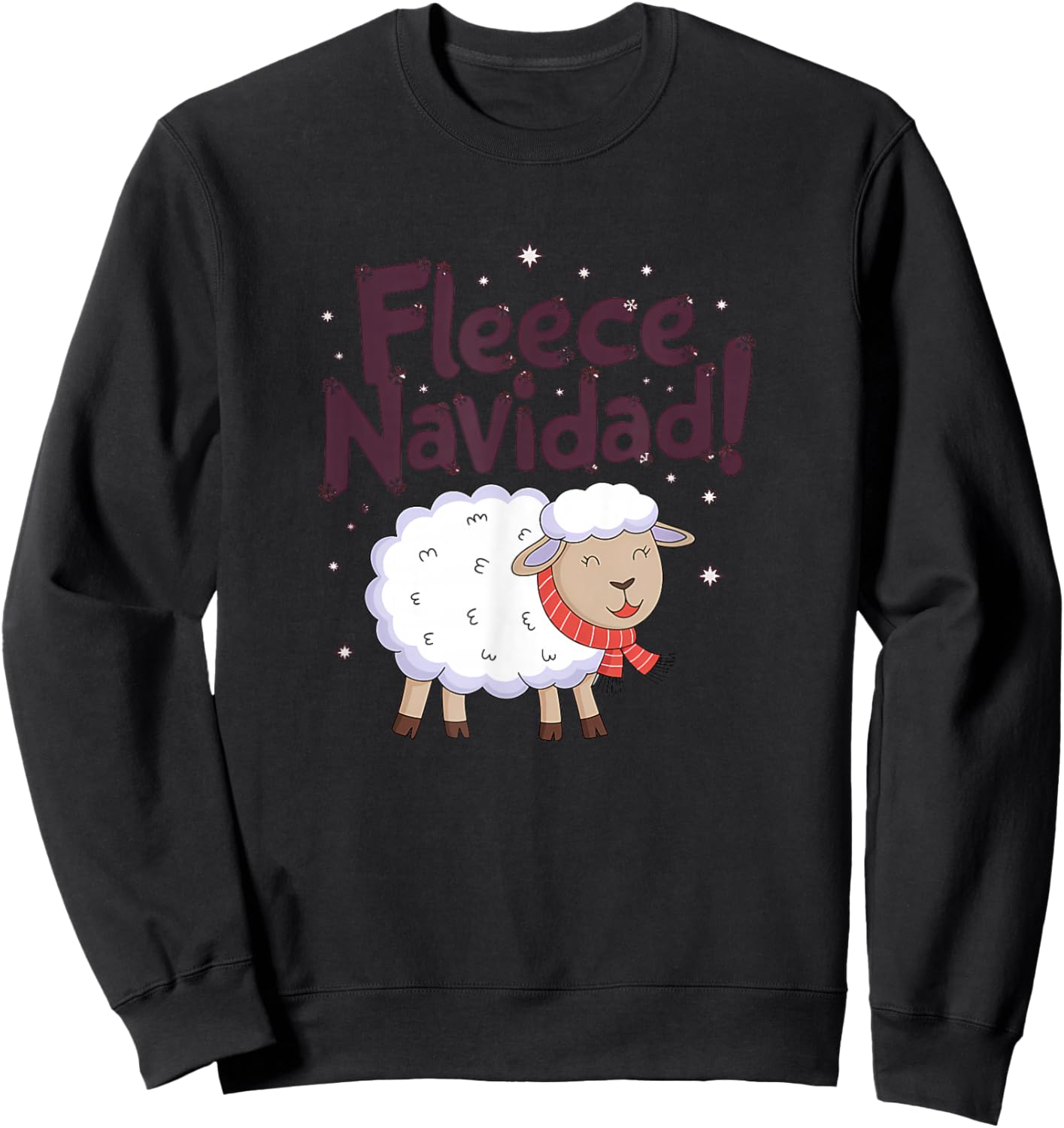 Fleece Navidad Funny Christmas Sheep Festive Sweatshirt - Sweatshirt | Black