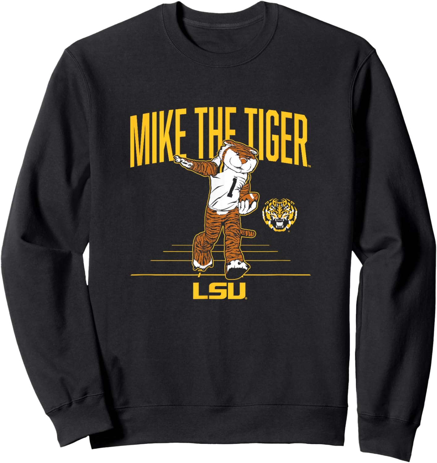 LSU Tigers Football: Mike the Tiger Mascot Sweatshirt - Sweatshirt | Black