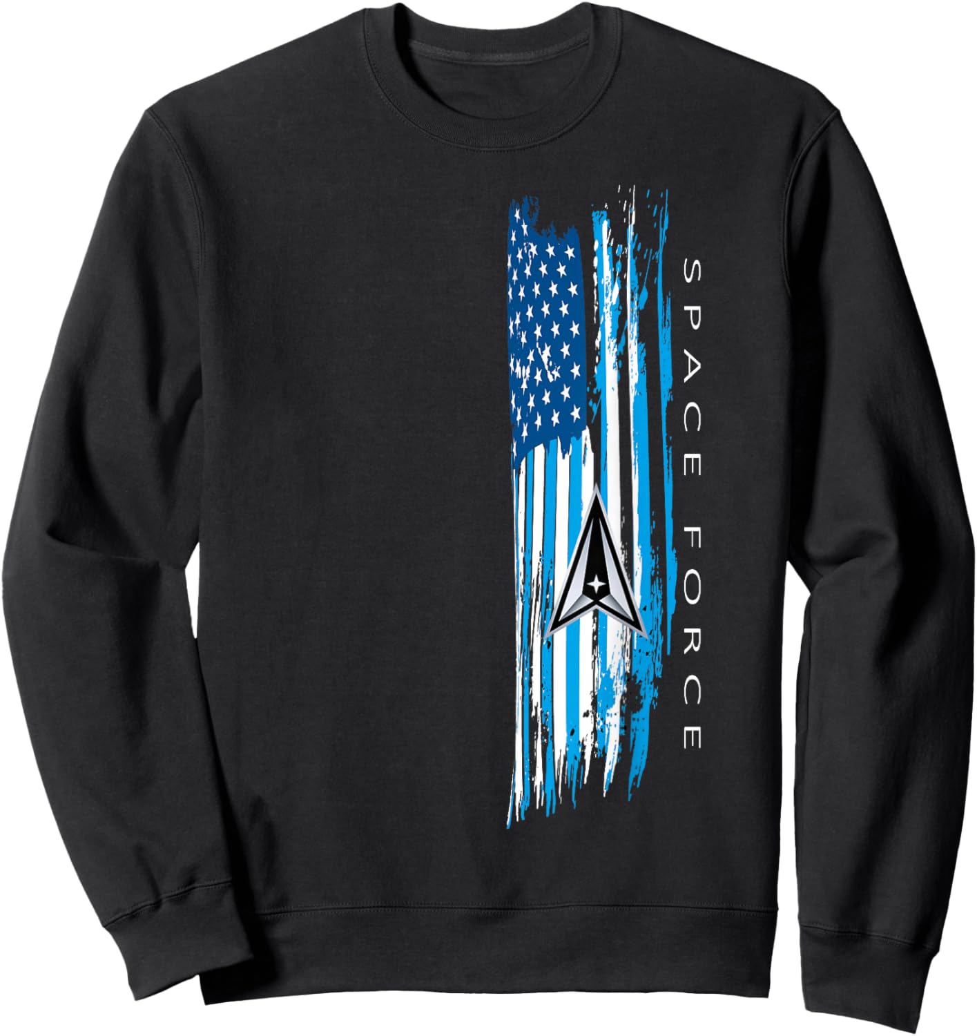 Space Force -Distressed Sweatshirt - Sweatshirt | Black