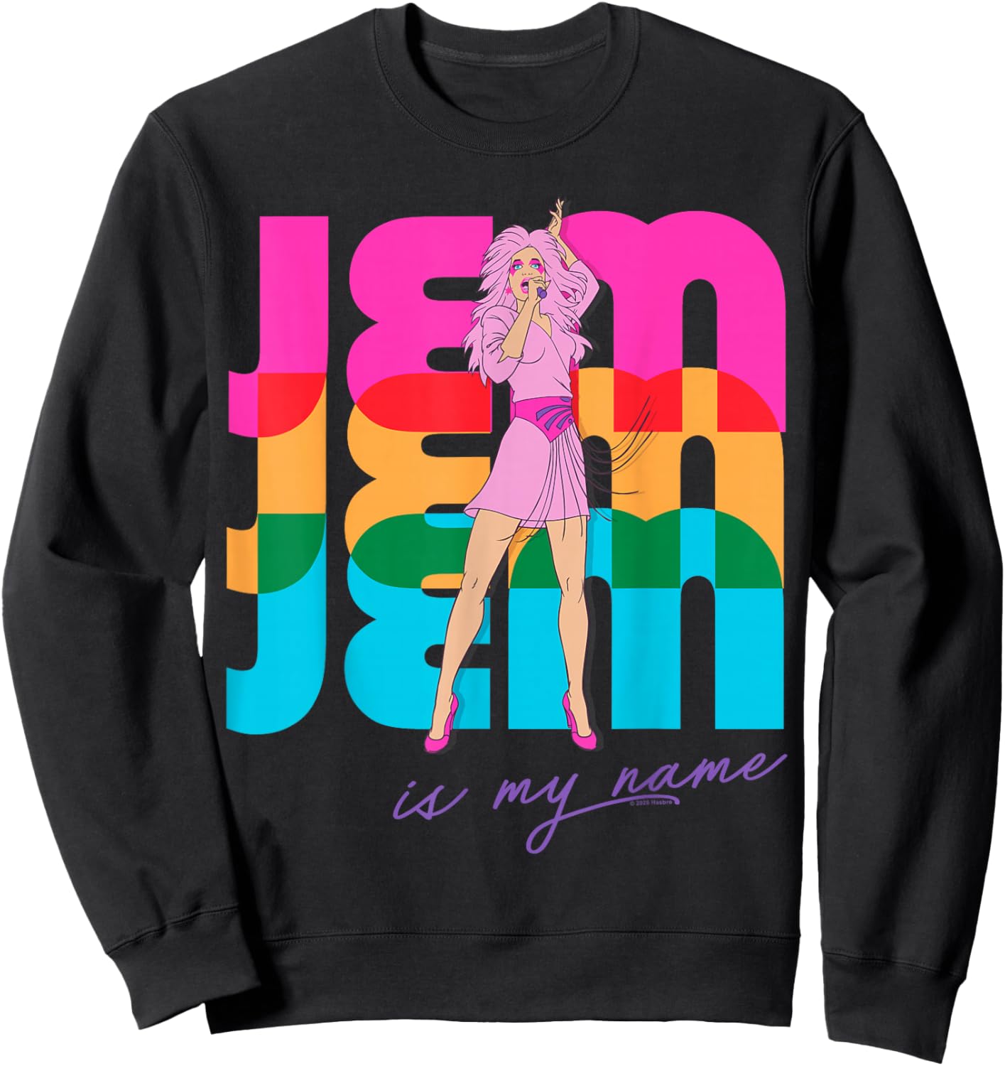 Jem and The Holograms Jem is My Name Colorful Silhouettes Sweatshirt - Sweatshirt | Black