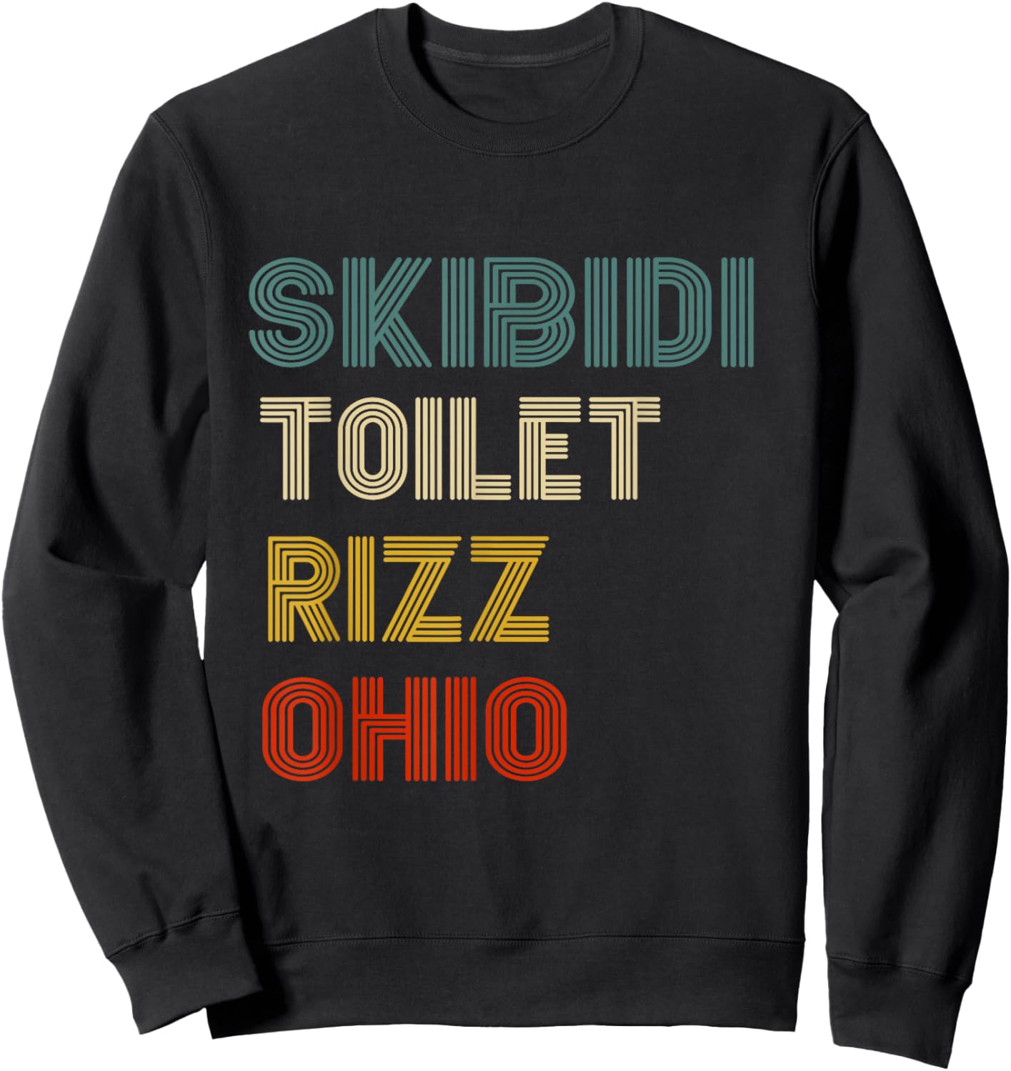 Funny Rizzler Ohio Skibidi Toilet Rizz - Black, -Adults, Short Sleeve, , Gaming Slang, School, Fun Sweatshirt - Sweatshirt | Black