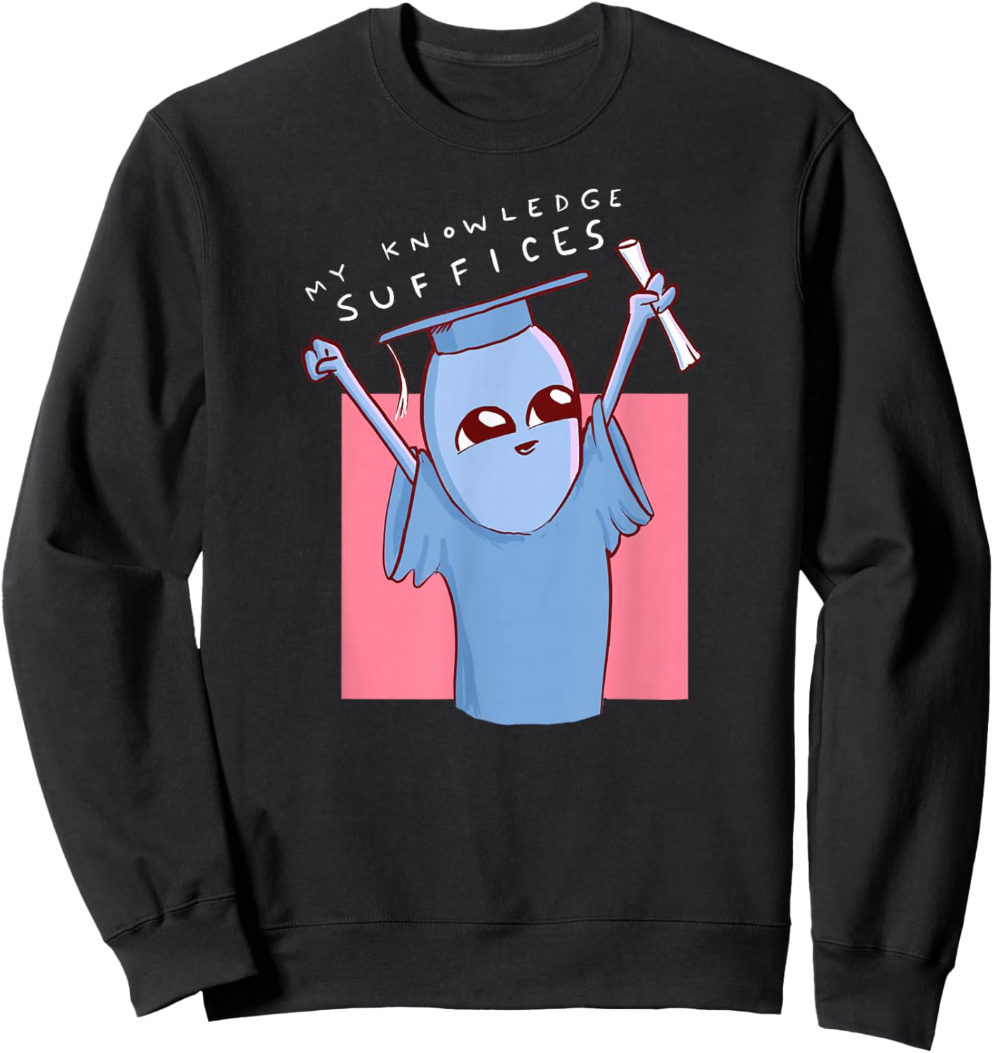 Threadless Nathan W. Pyle My Knowledge Suffices Graphic Sweatshirt - Sweatshirt | Black