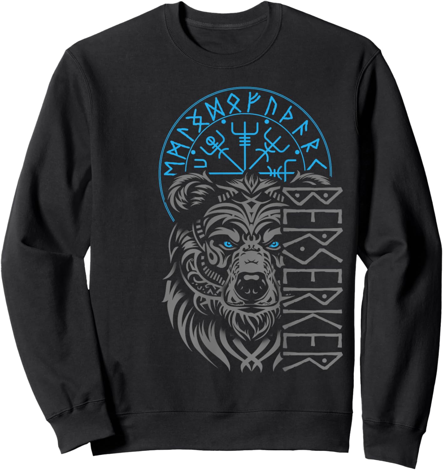 Berserker & Viking Compass - Norse Bear Design Sweatshirt - Sweatshirt | Black