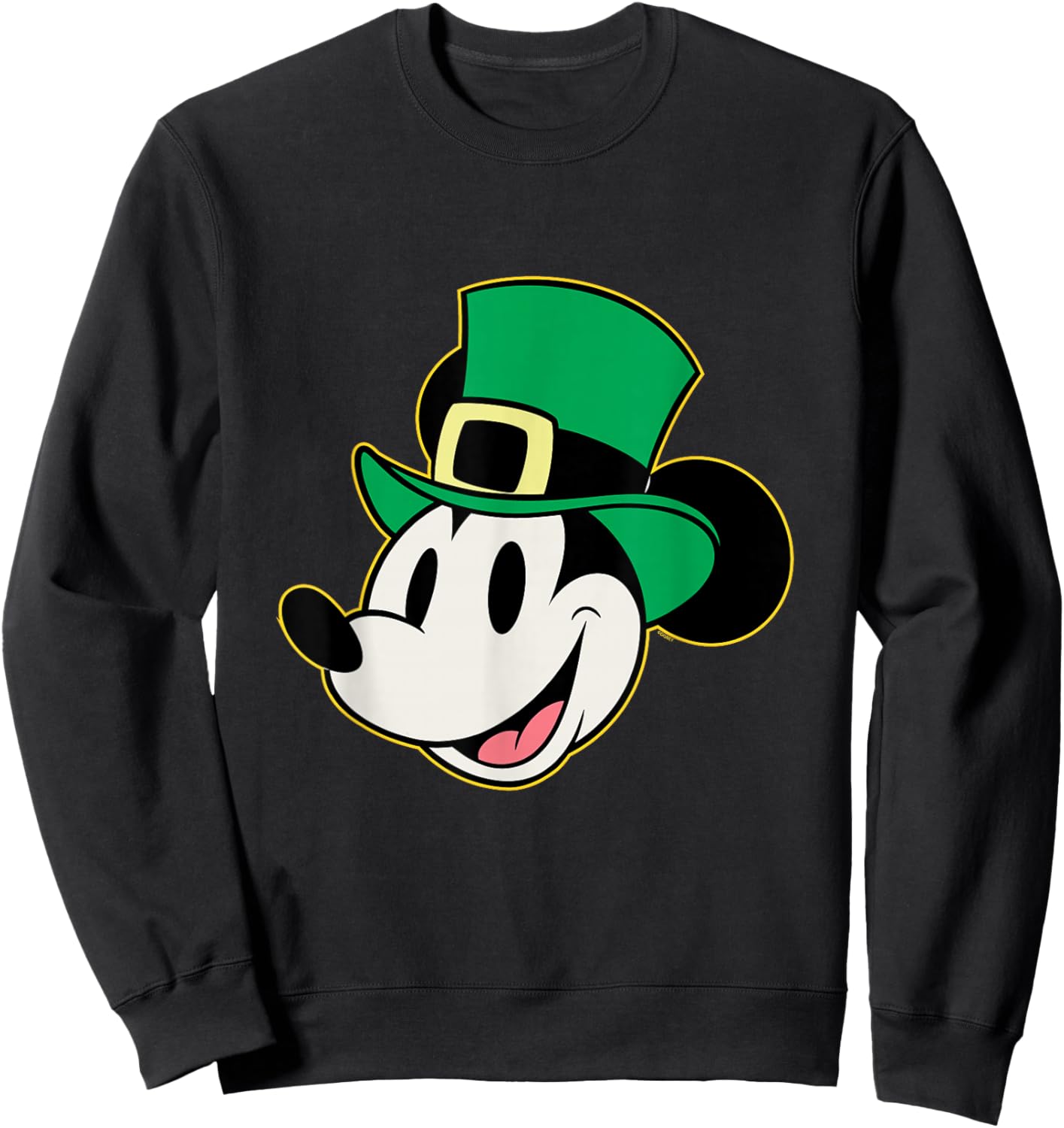 Disney Mickey Mouse St. Patrick's Day Retro Vintage Big Face Sweatshirt - Sweatshirt | Black