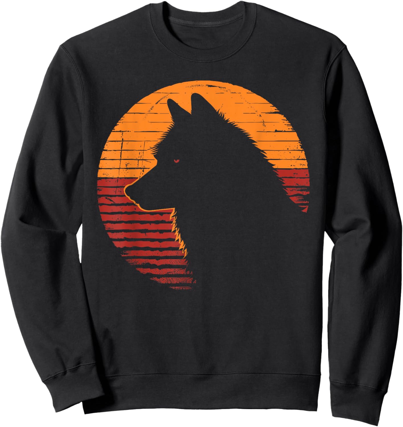 Wolf Retro Vintage 80s 90s - Wolf Wild Animals Lover Gift Sweatshirt - Sweatshirt | Black
