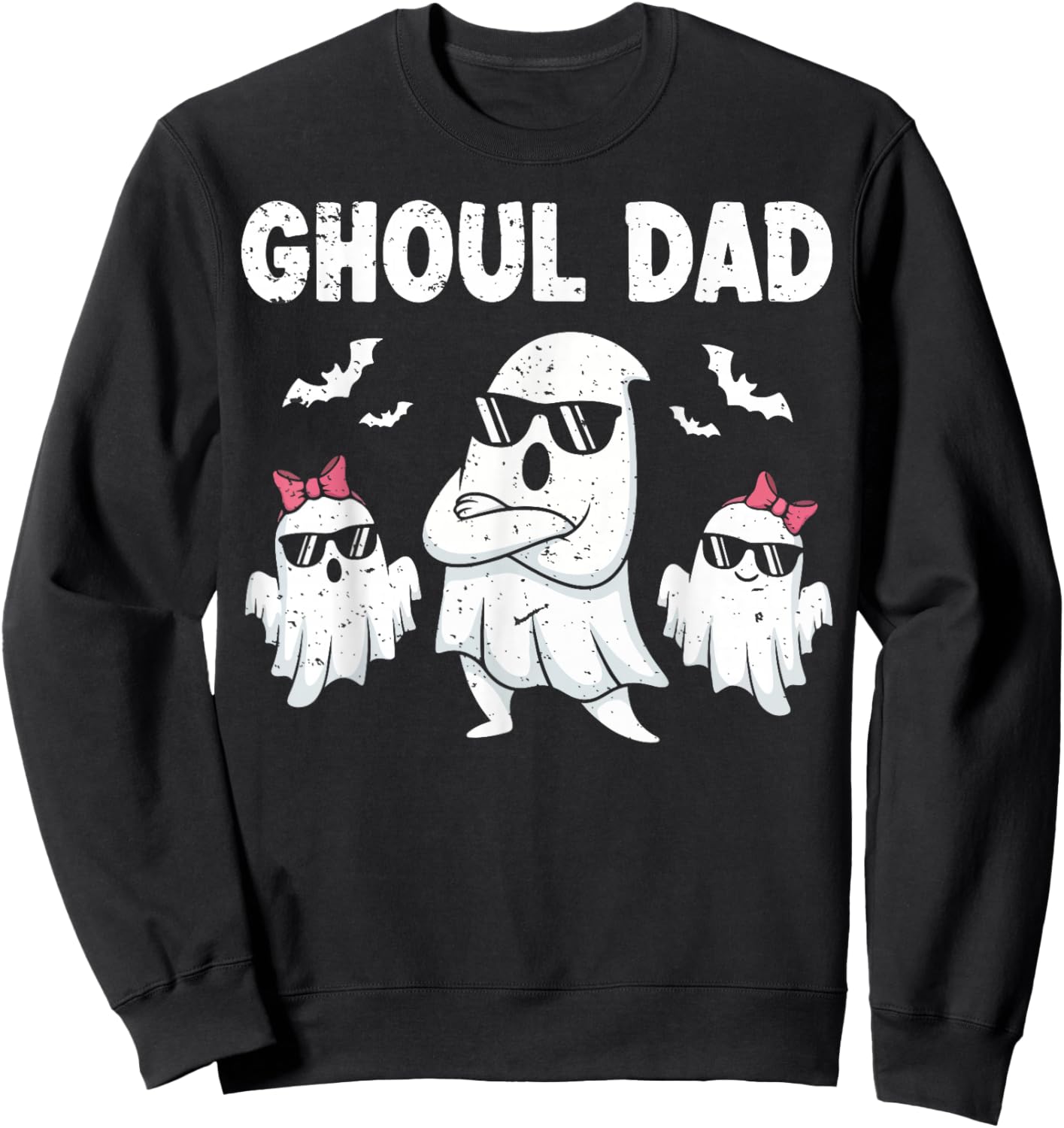 Ghoul Dad Vintage Ghost Funny Halloween Costume Sweatshirt - Sweatshirt | Black