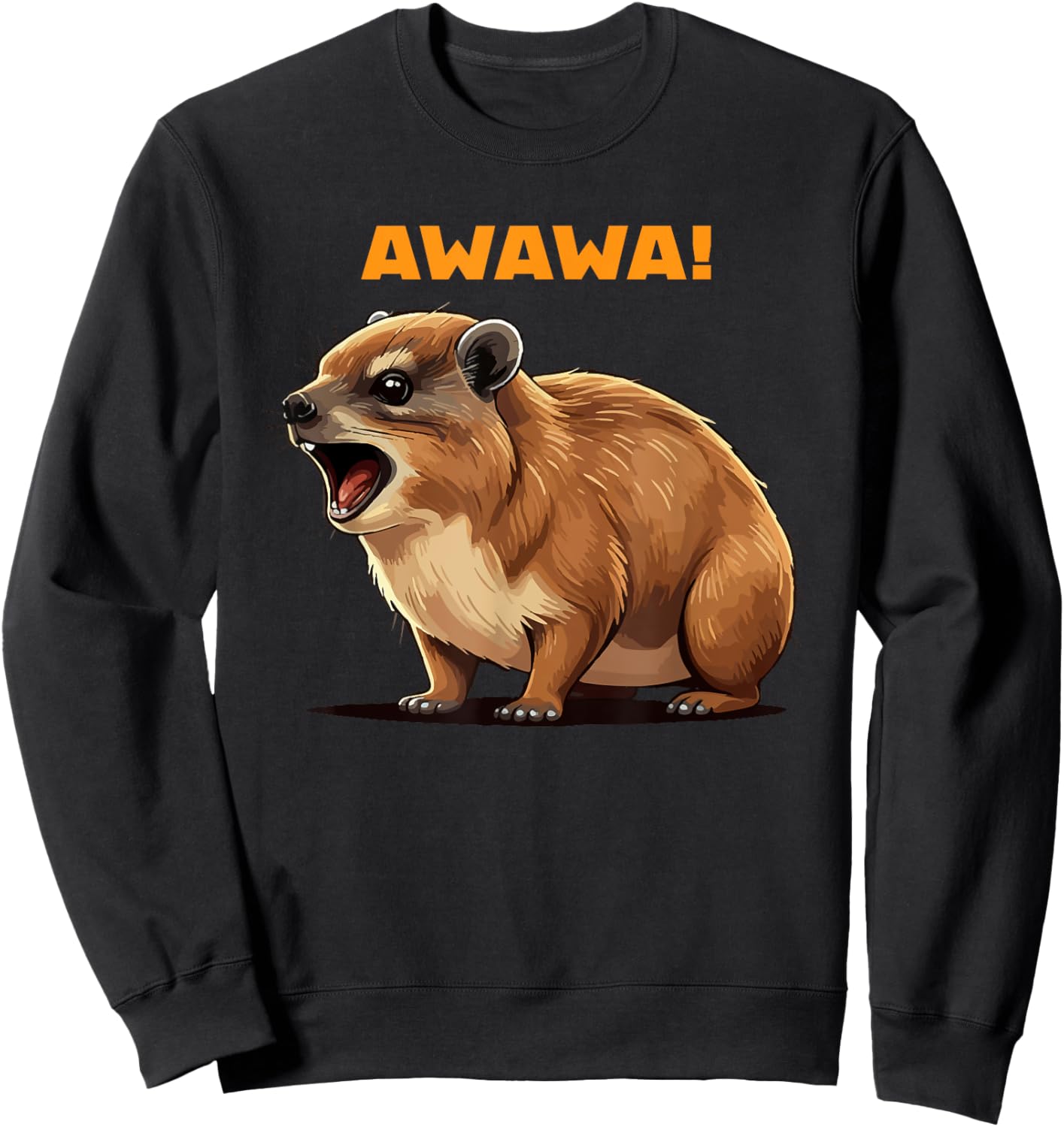 Rock Hyrax Lover Awawa Funny Groundhog Dassie Sweatshirt - Sweatshirt | Black