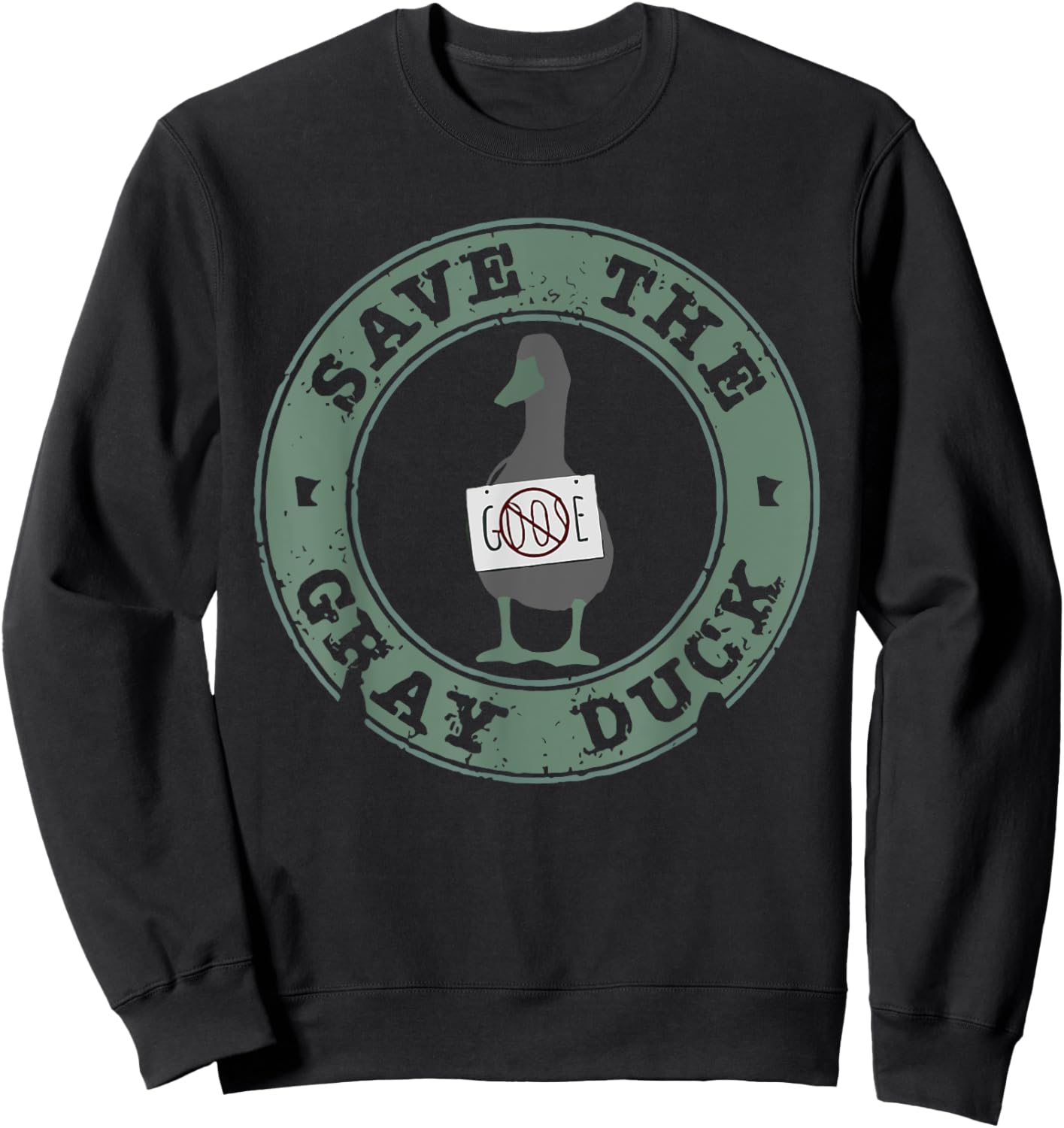 Save The Gray Duck Funny Animals Christmas Farm Lover Goose Sweatshirt - Sweatshirt | Black