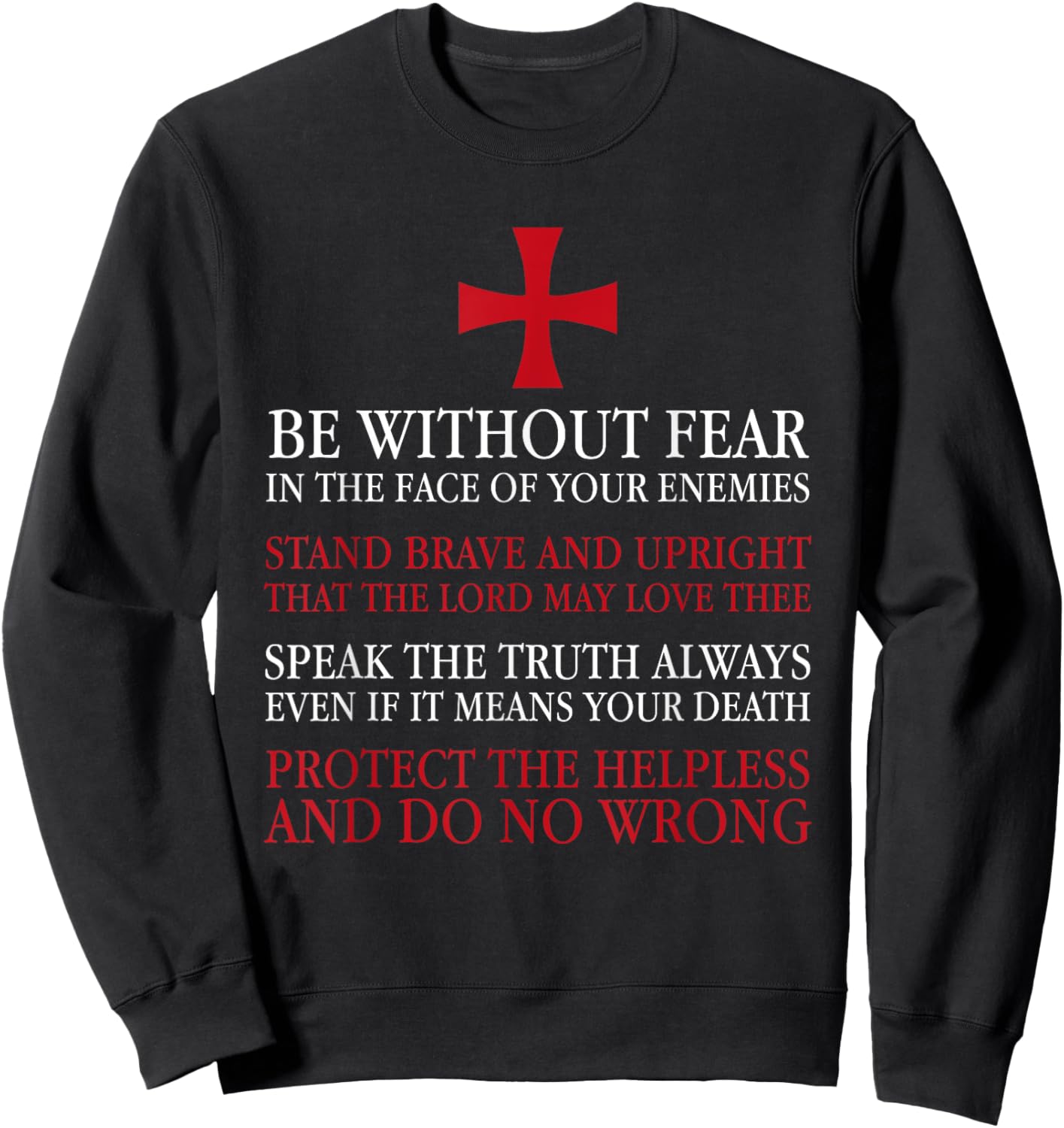 Crusader Knight Knights Templar Cod Ren Faire Sweatshirt - Sweatshirt | Black