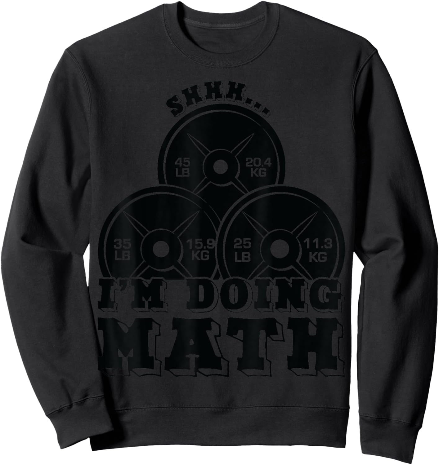 Shhh I'm Doing Math Weight Lifting Workout Training Funny Sweatshirt - Sweatshirt | Black