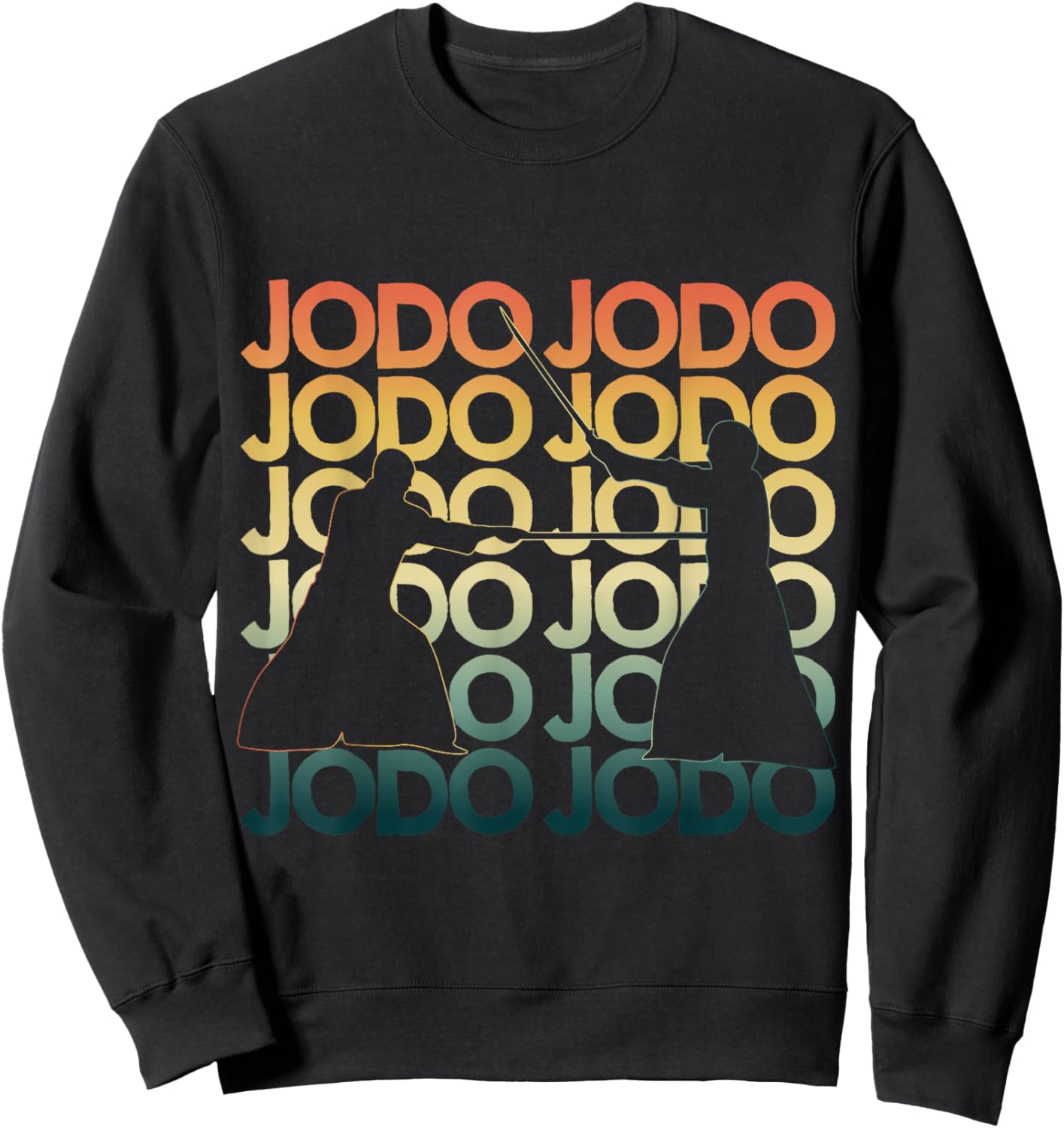 Retro jodo Repetitive Vintage Fighter Sweatshirt - Sweatshirt | Black
